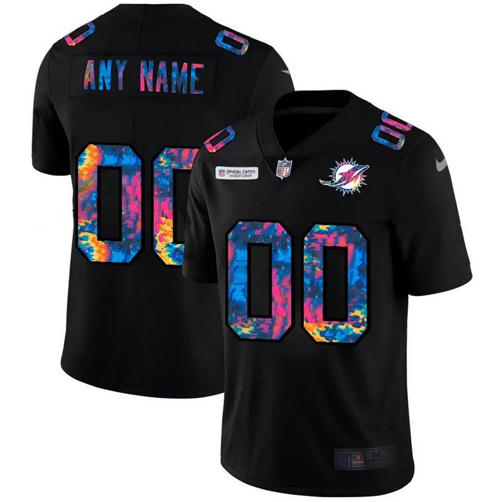 Miami Dolphins NFL 2020 Crucial Catch Limited Edition Custom Jersey - Black