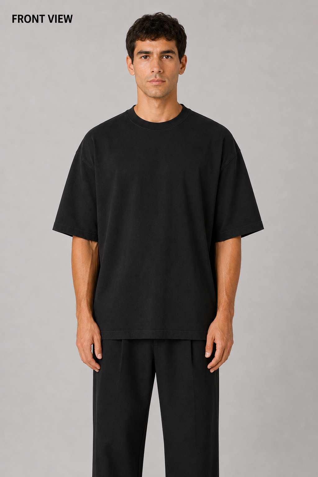 Men's heavyweight oversized T-shirt front view