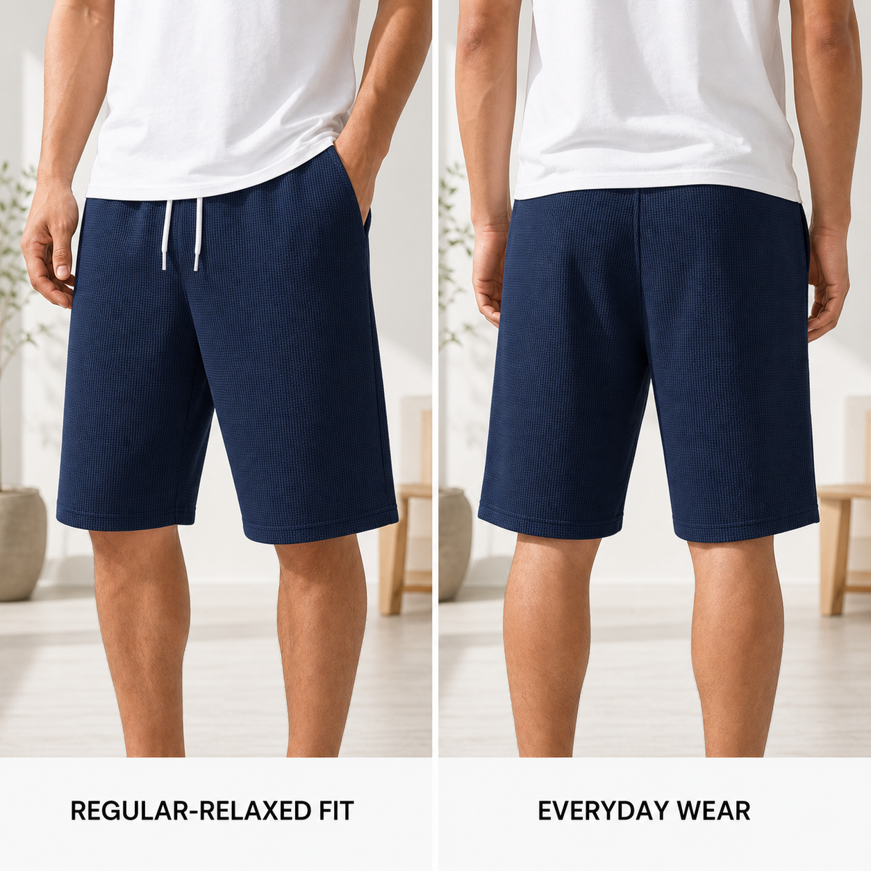 Regular relaxed knee length fit for everyday wear