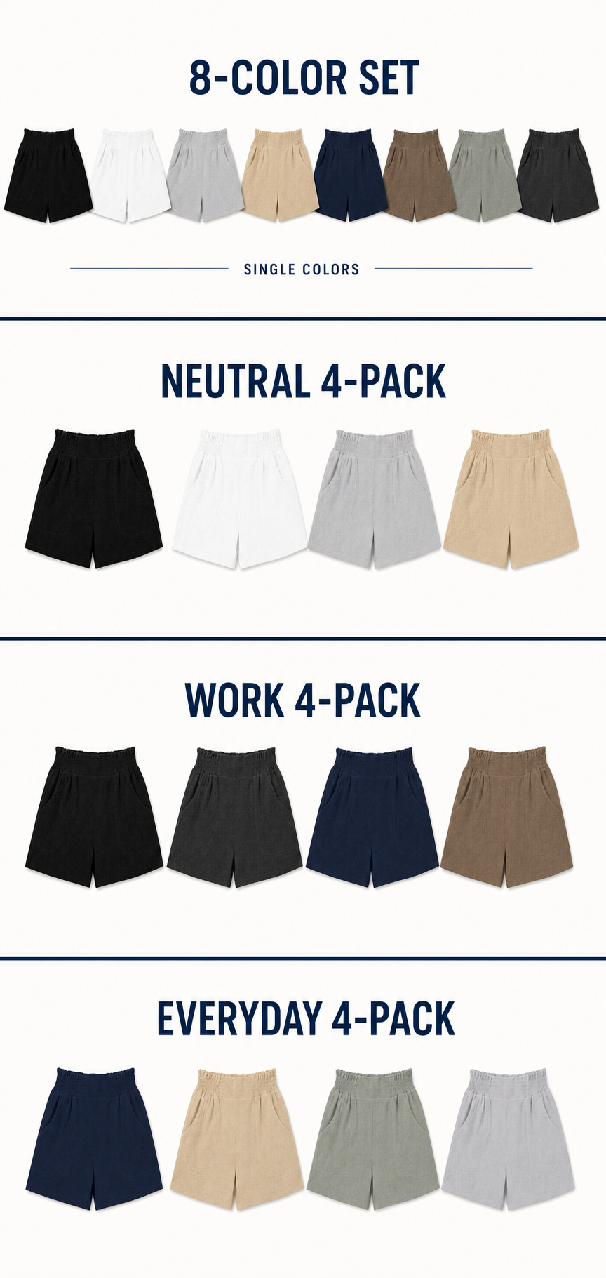 Eight-color set three four-packs and single-color options