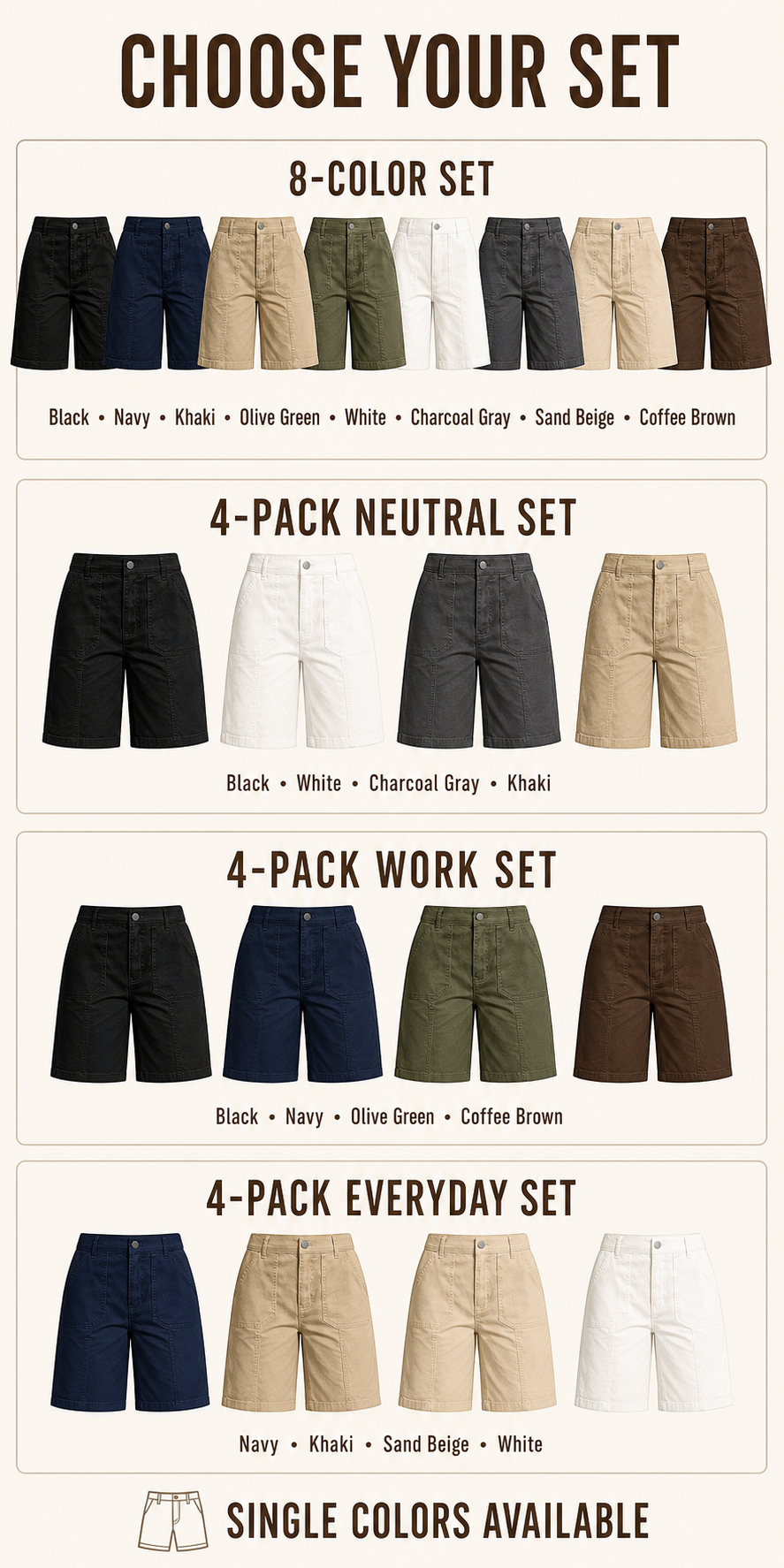 Eight color set three four packs and single color options