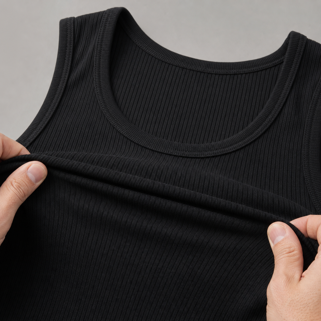 Ribbed cotton stretch fabric detail