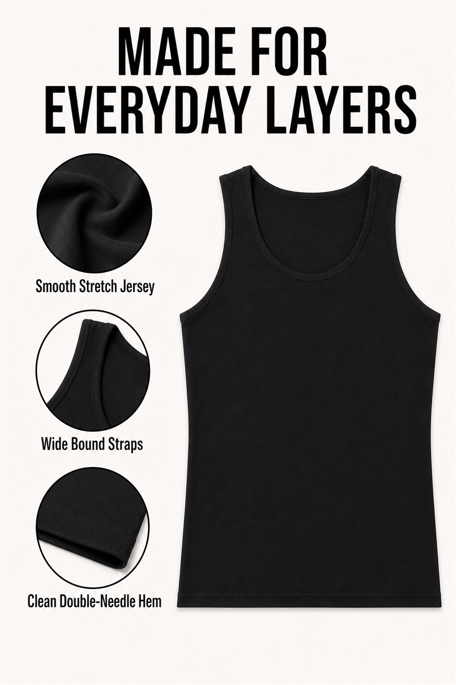 Everyday layering details and garment construction