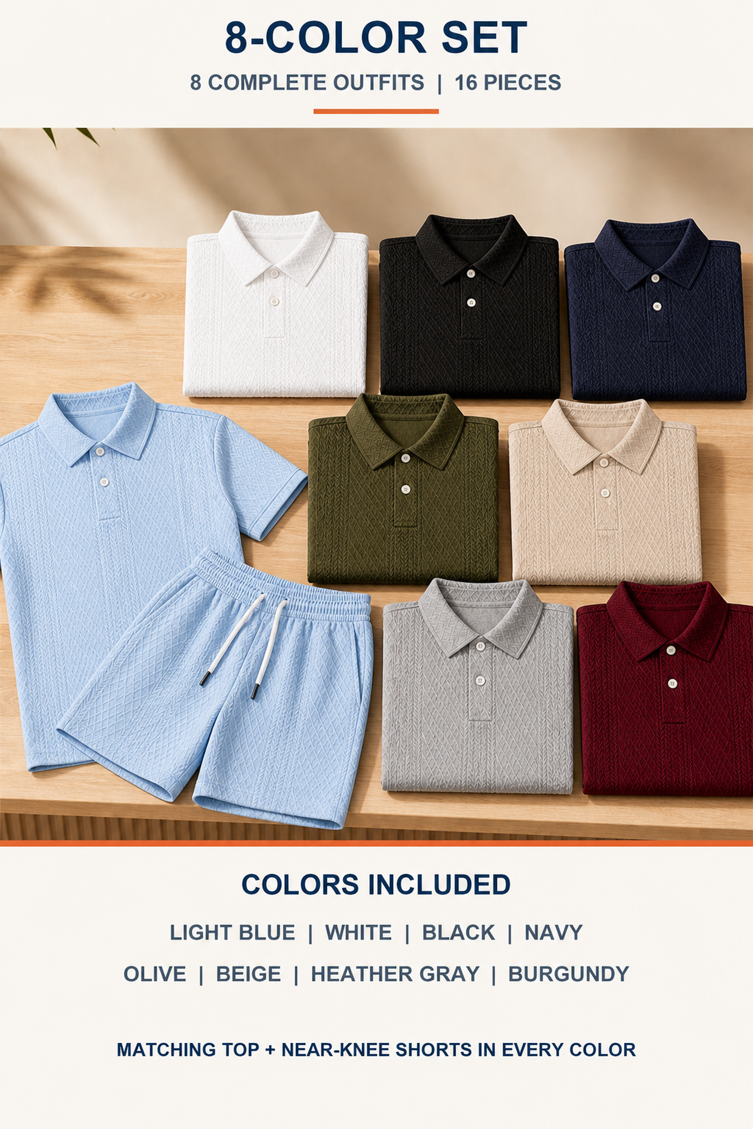 Separate full front view showing a short centered two-button placket and centered drawcord