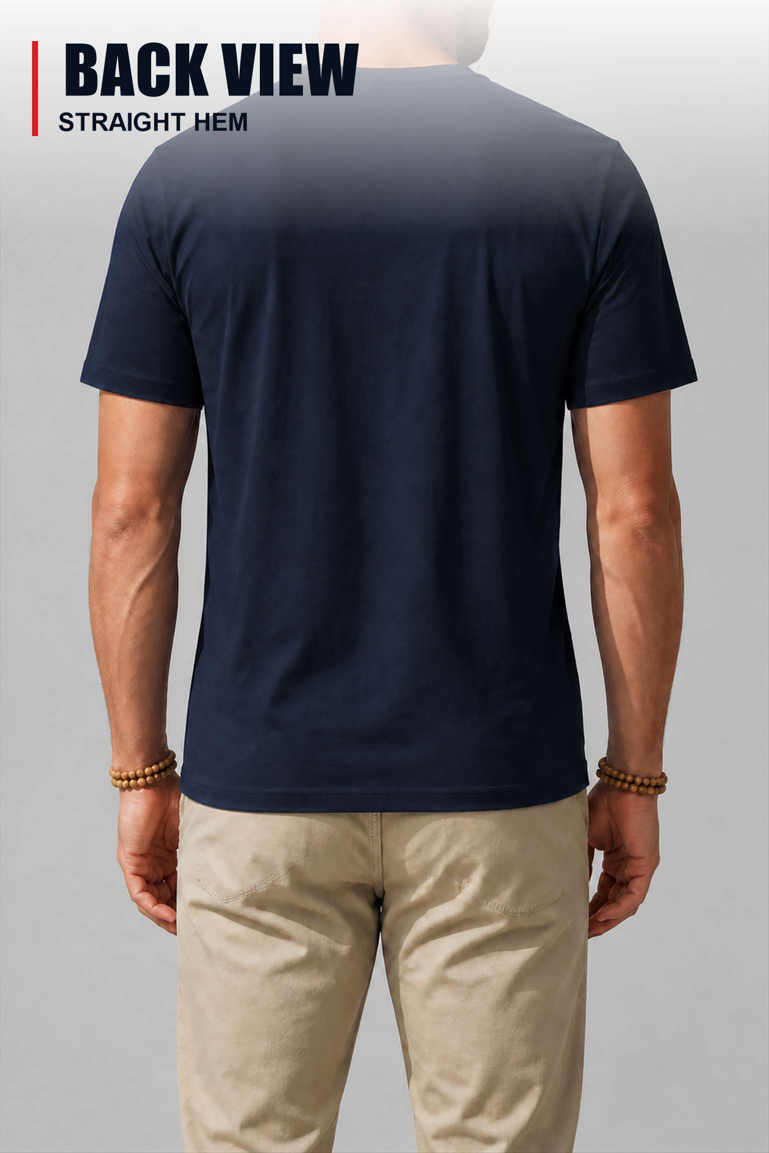 Smooth back finish with clean lines and straight hem