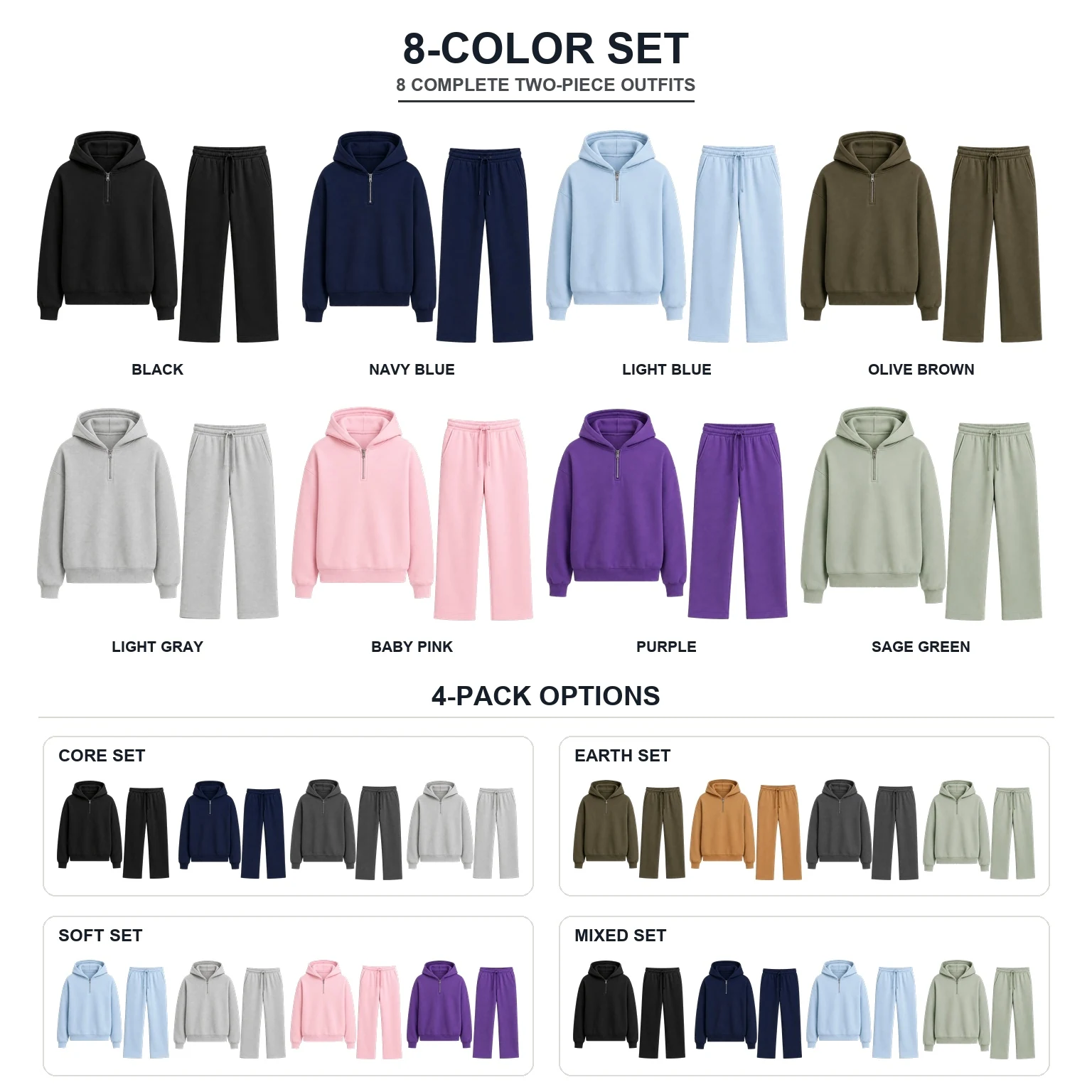 8-Color Set followed by four 4-Color Set options