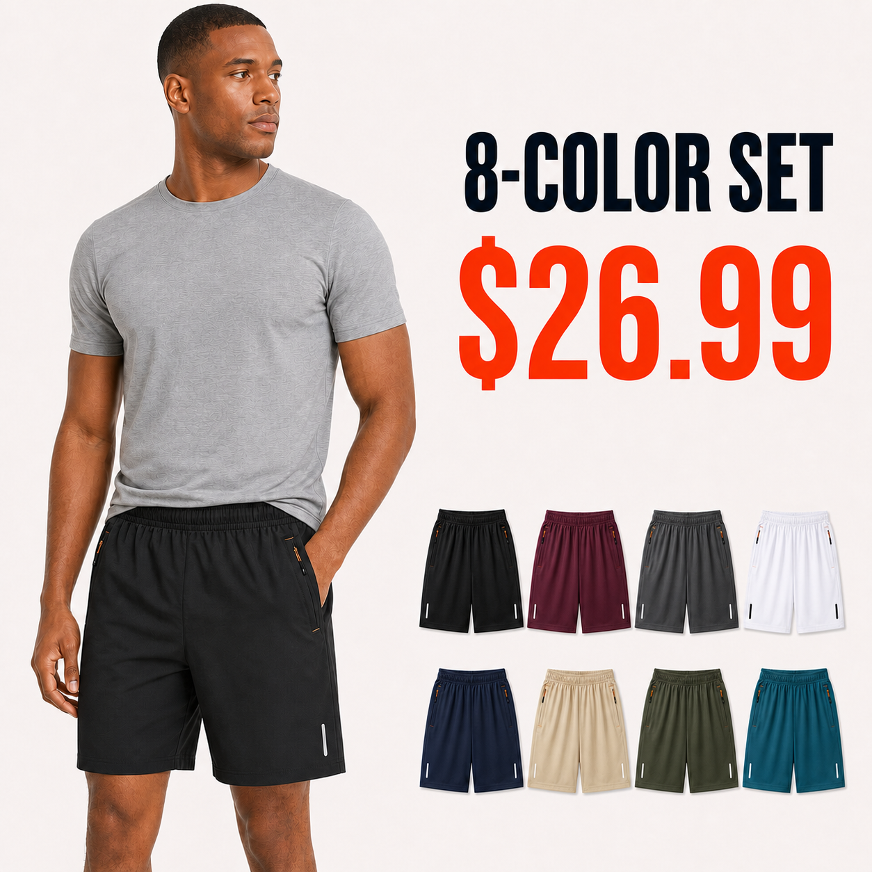 Men's quick-dry active shorts set