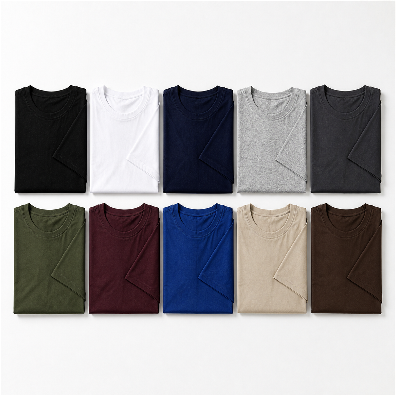 10-Pack Assorted Set - men's smooth crew-neck T-shirt