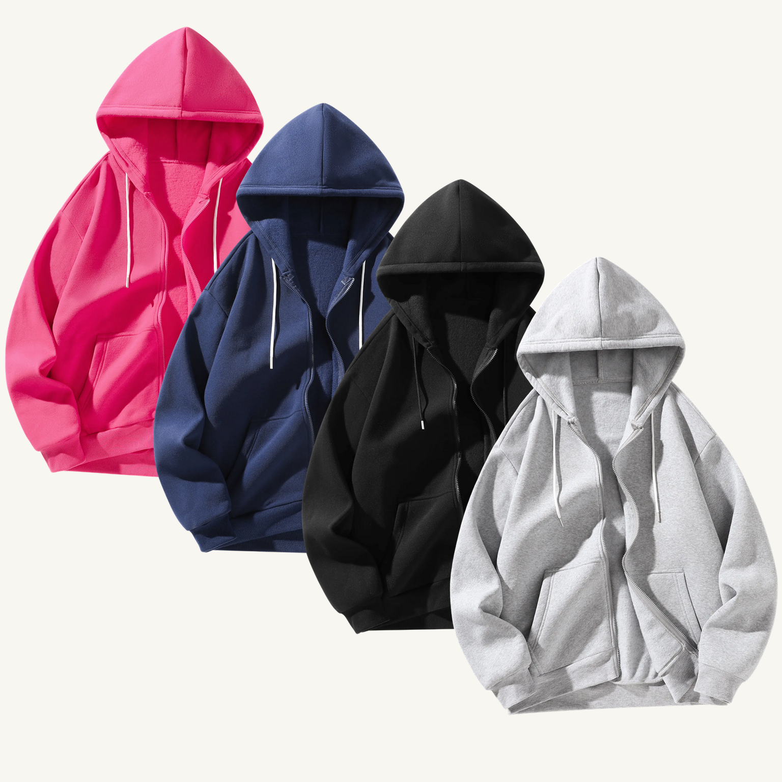 Four-piece Set A full-zip hoodie set