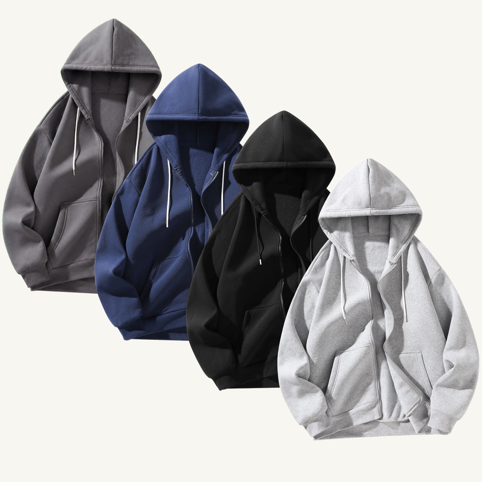 Four-piece Set B full-zip hoodie set