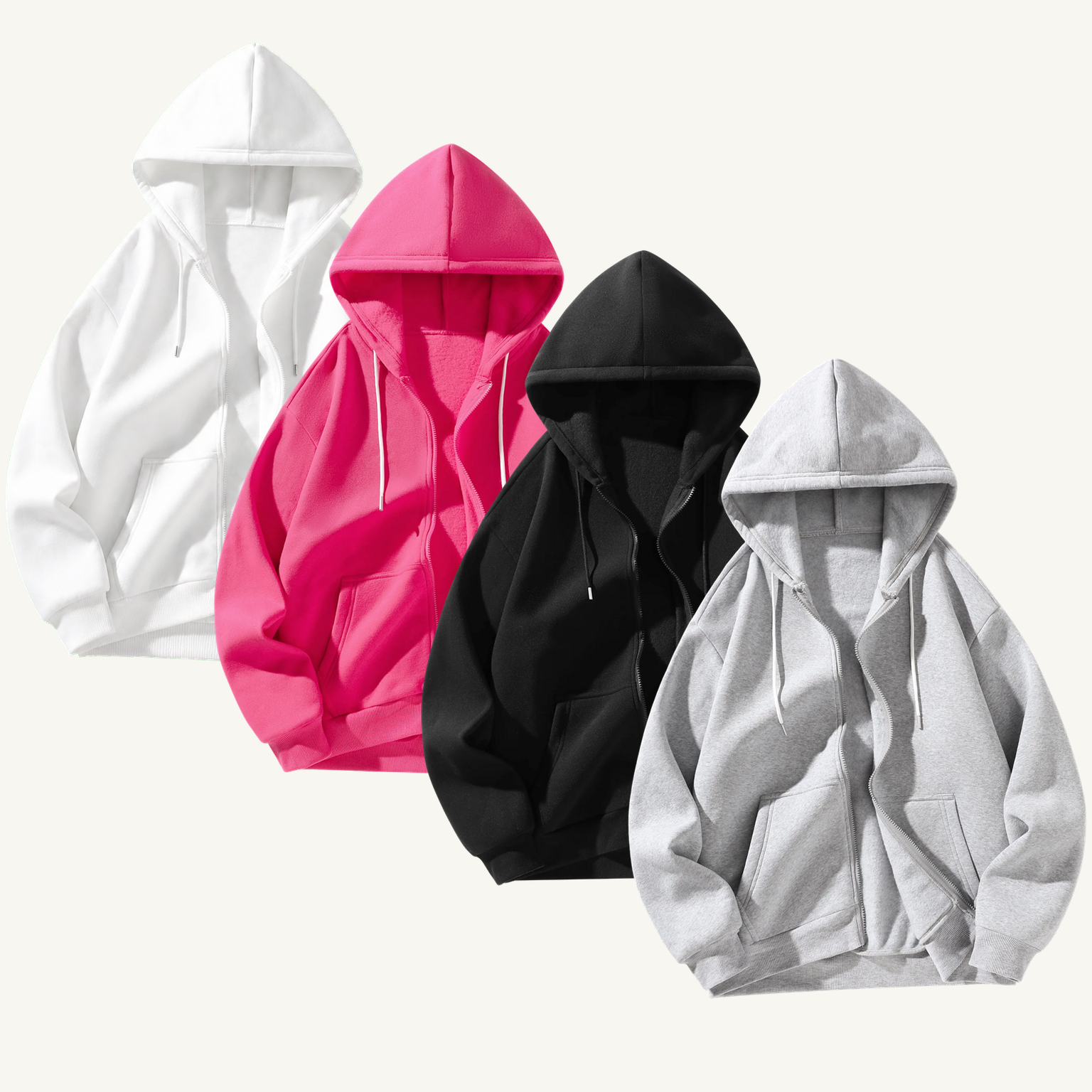 Four-piece Set C full-zip hoodie set
