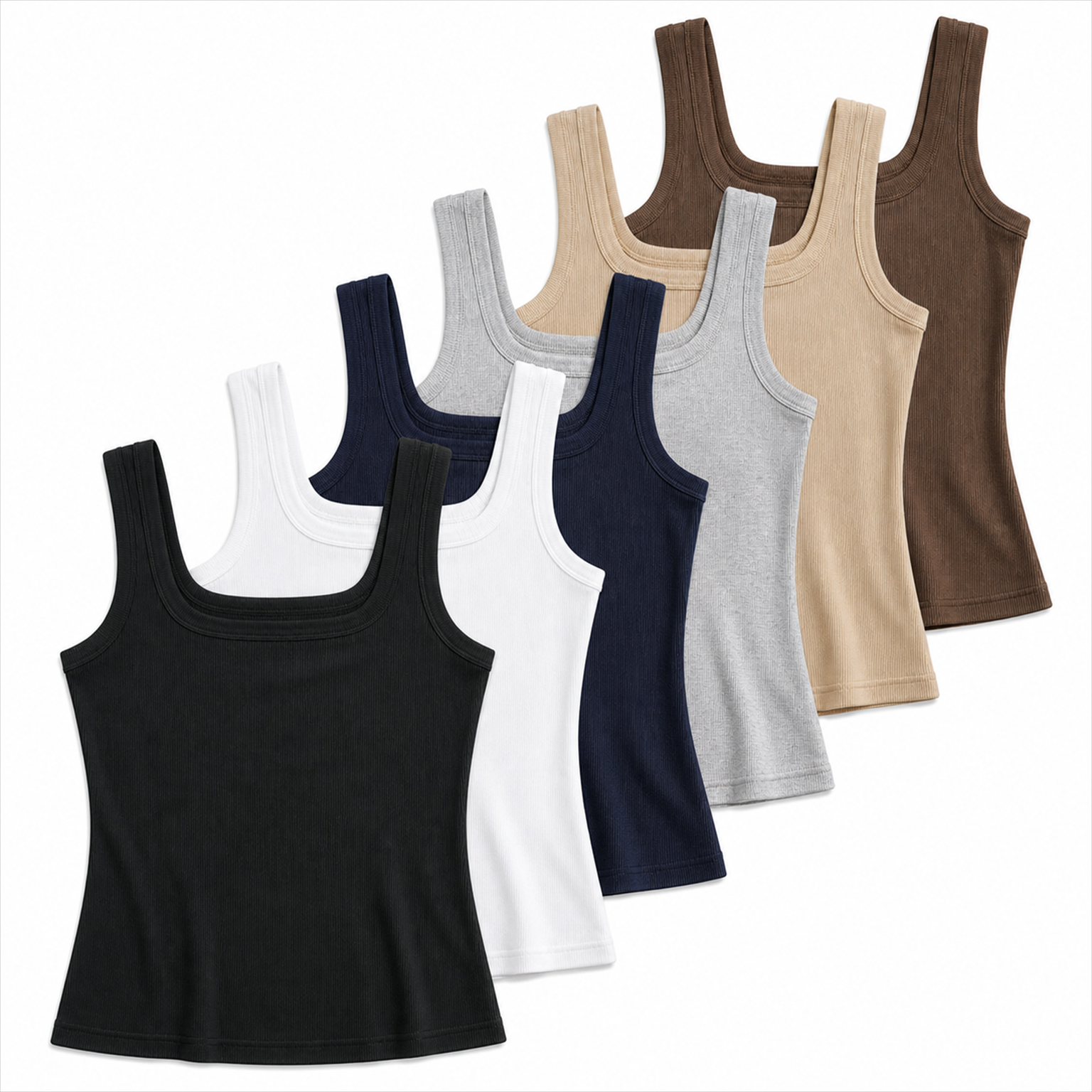 6-pack Set A with one complete black tank and five folded colors
