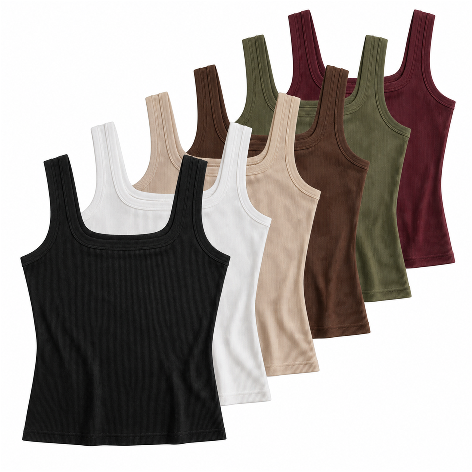 6-pack Set B with one complete black tank and five folded colors