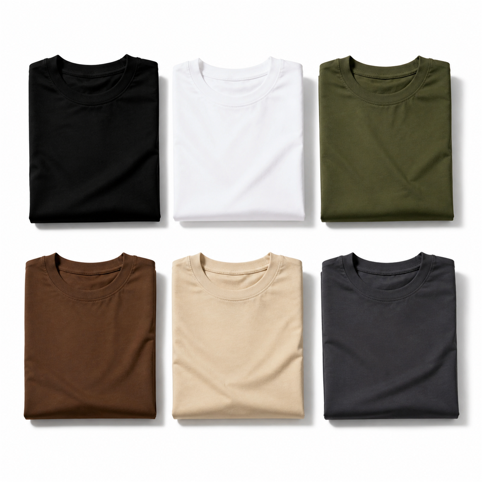 6-Pack Set B - men's smooth crew-neck T-shirt