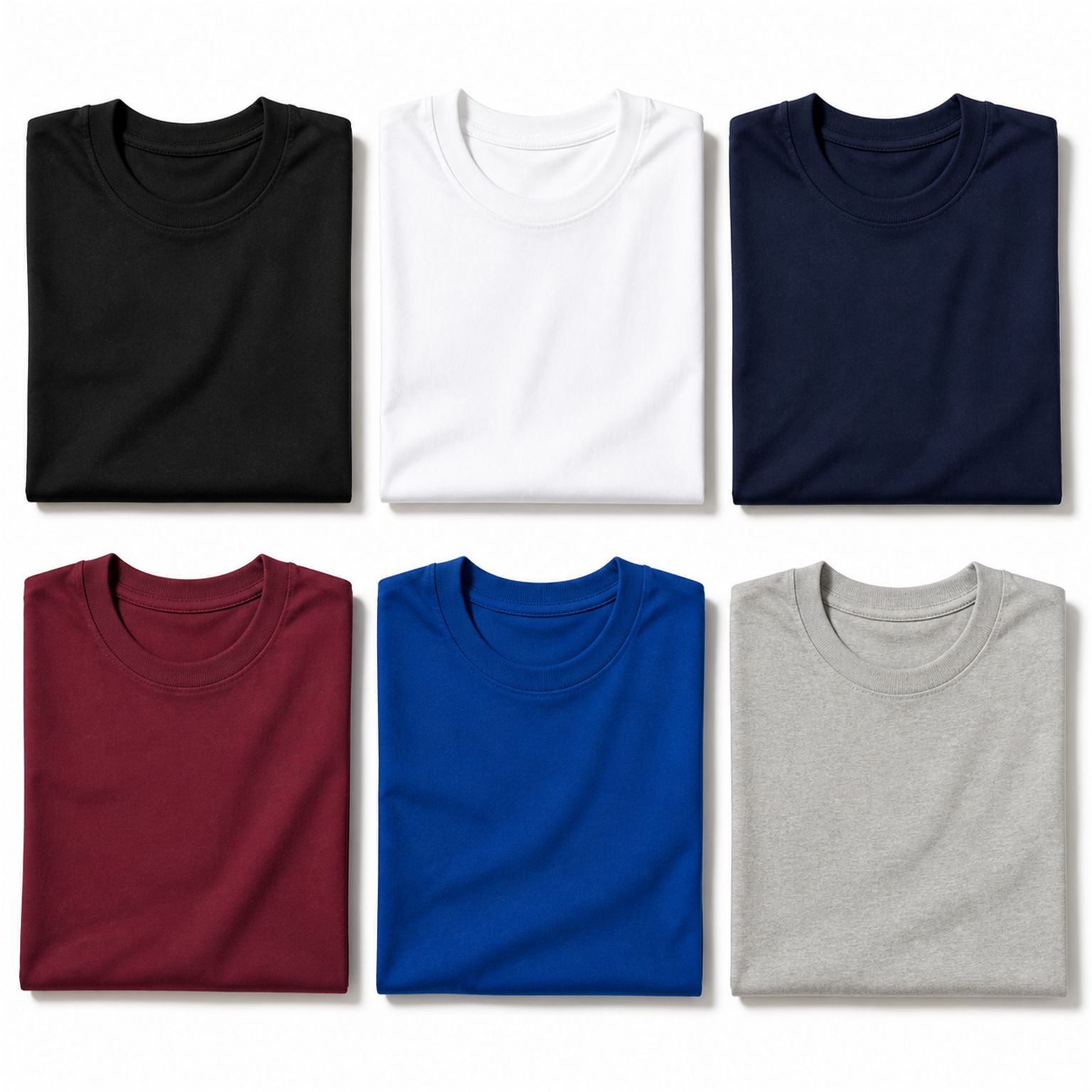 6-Pack Set C - men's smooth crew-neck T-shirt