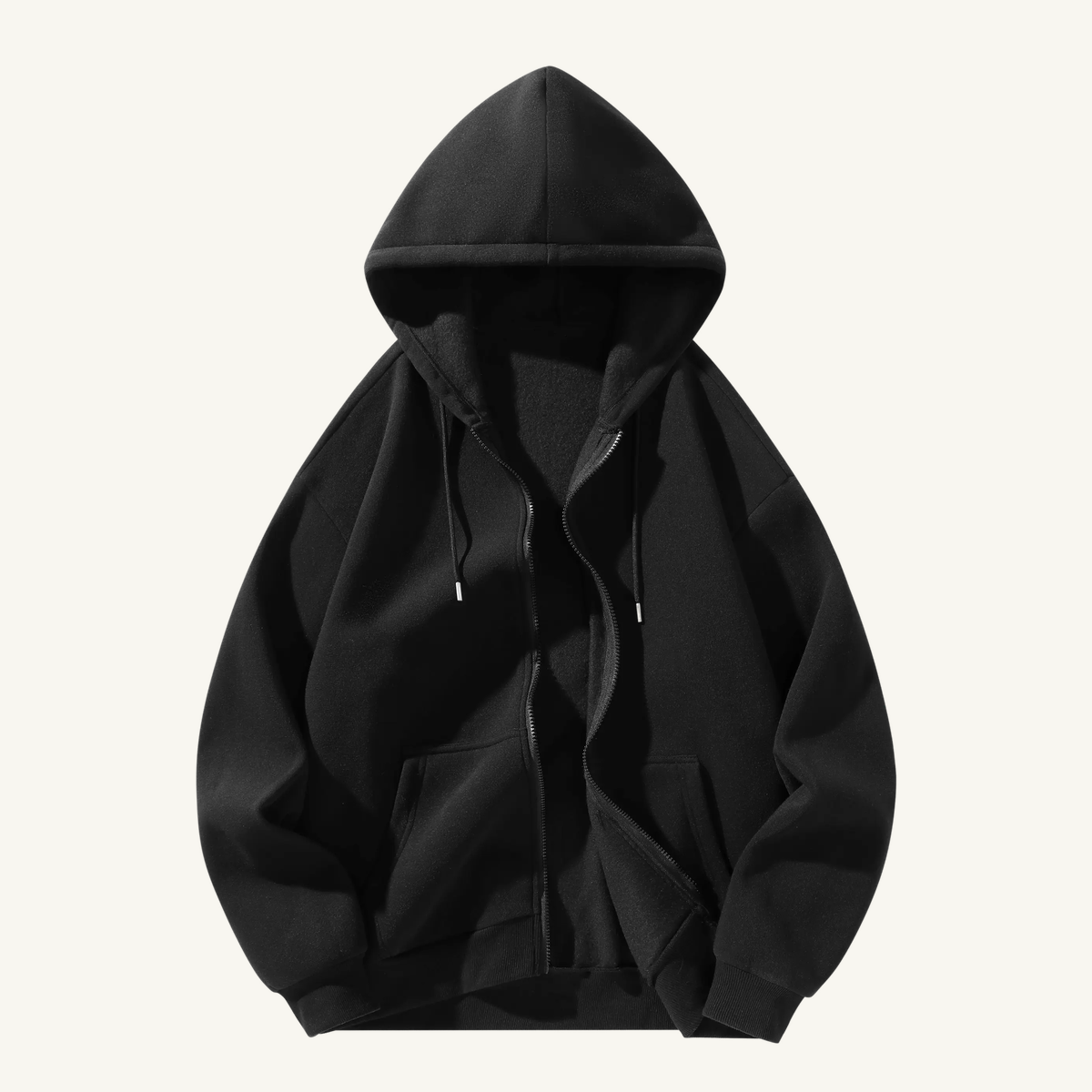 Black full-zip hoodie