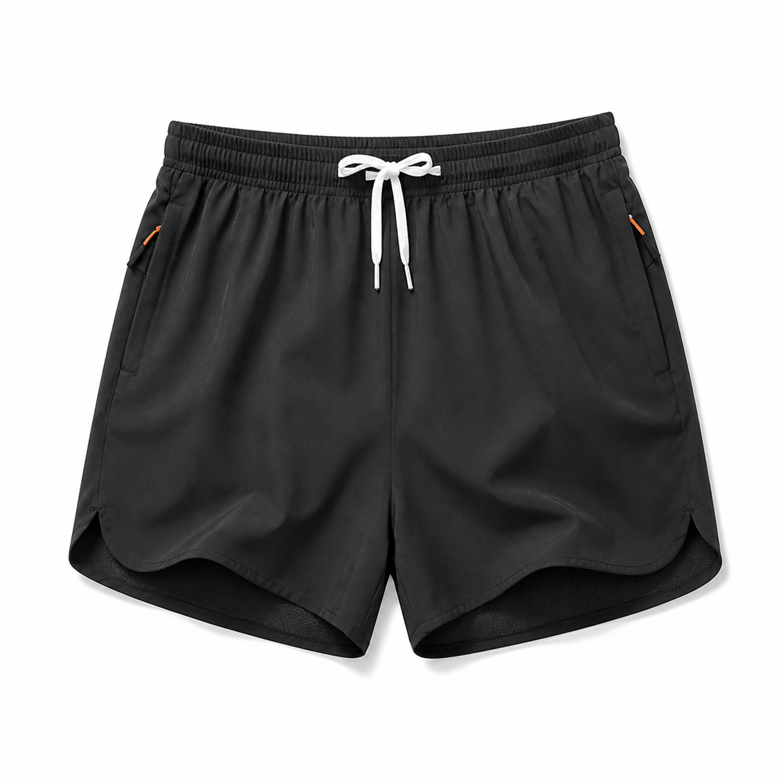 Black men's lined athletic shorts