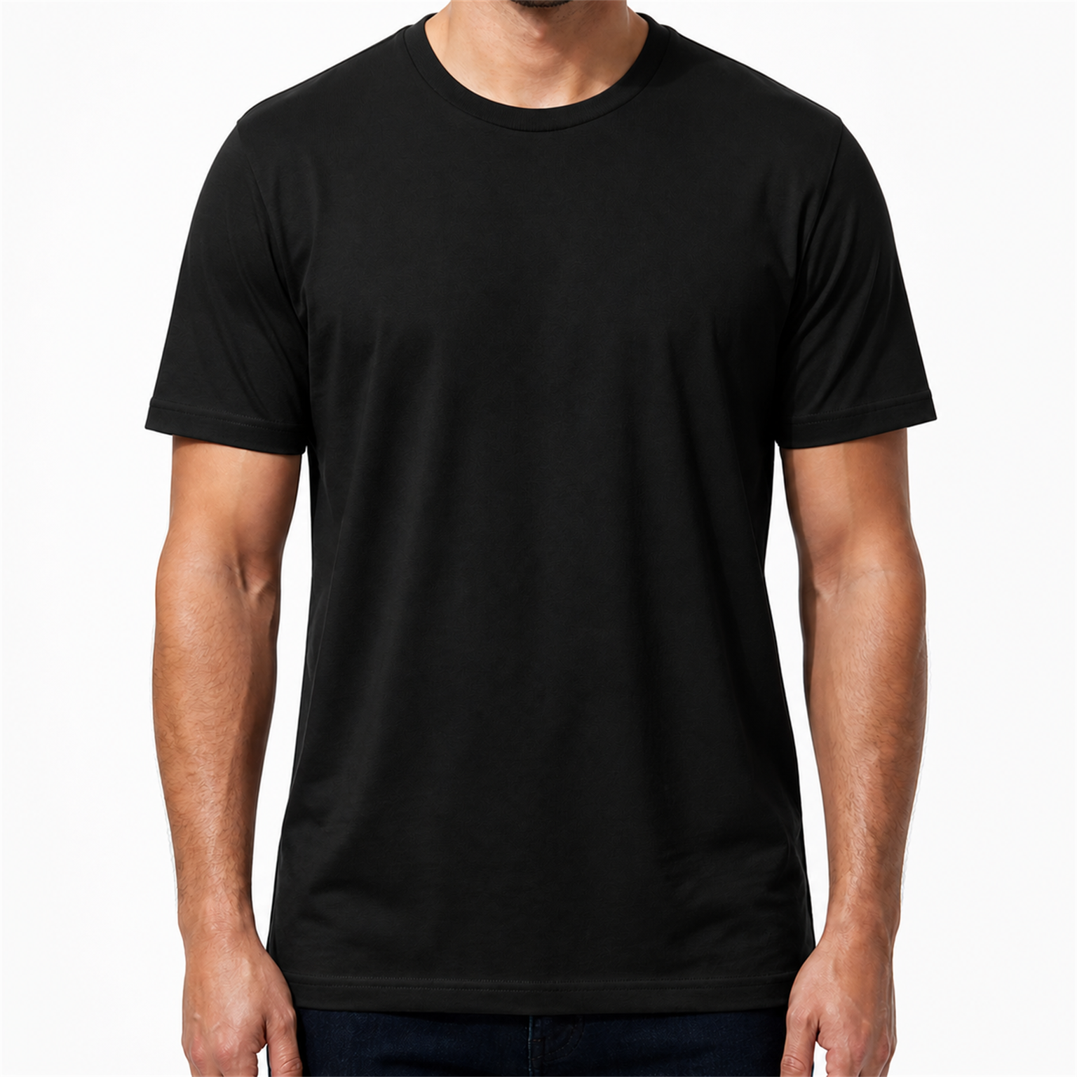 Black - men's smooth crew-neck T-shirt