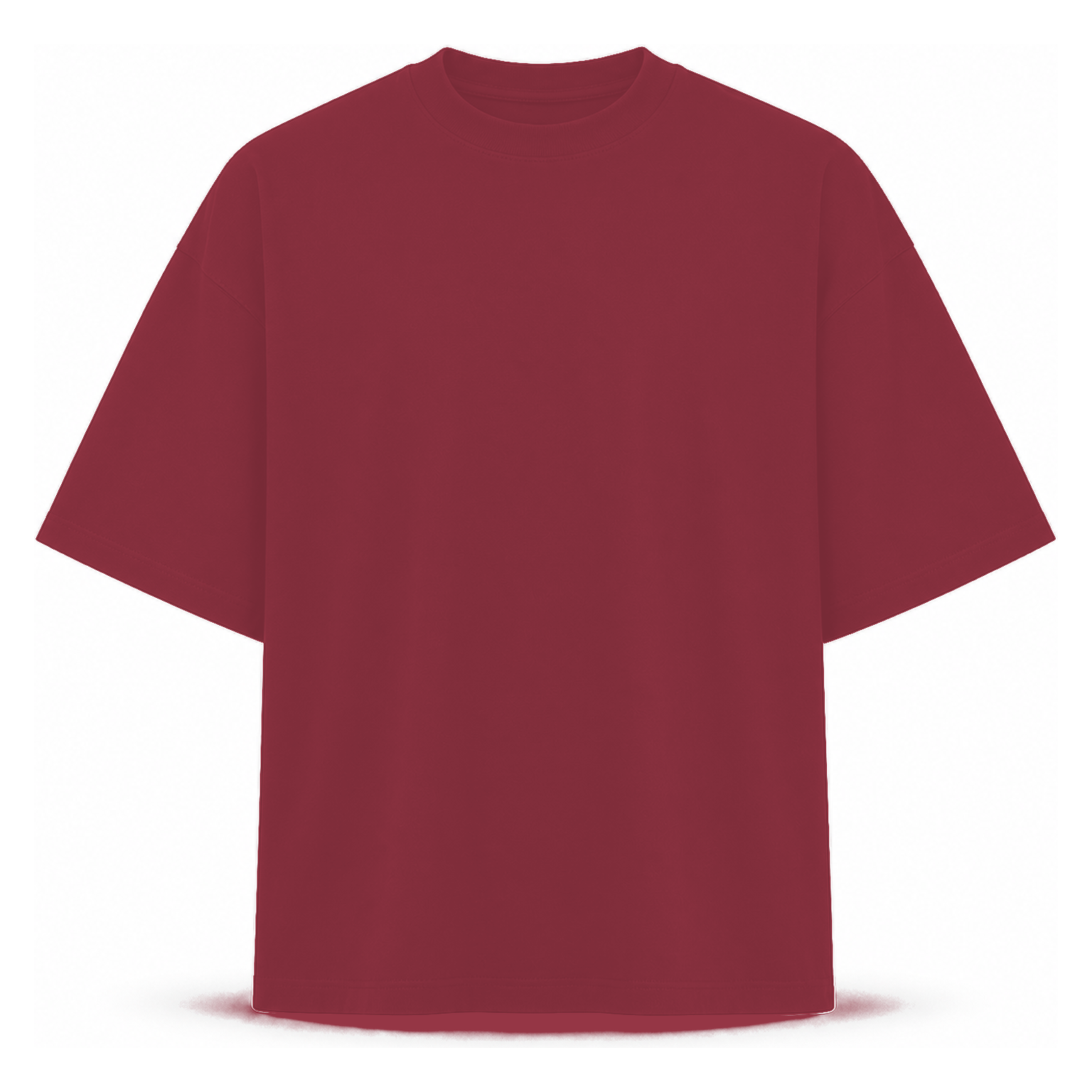 Burgundy - men's 7.5oz heavyweight oversized crew neck T-shirt