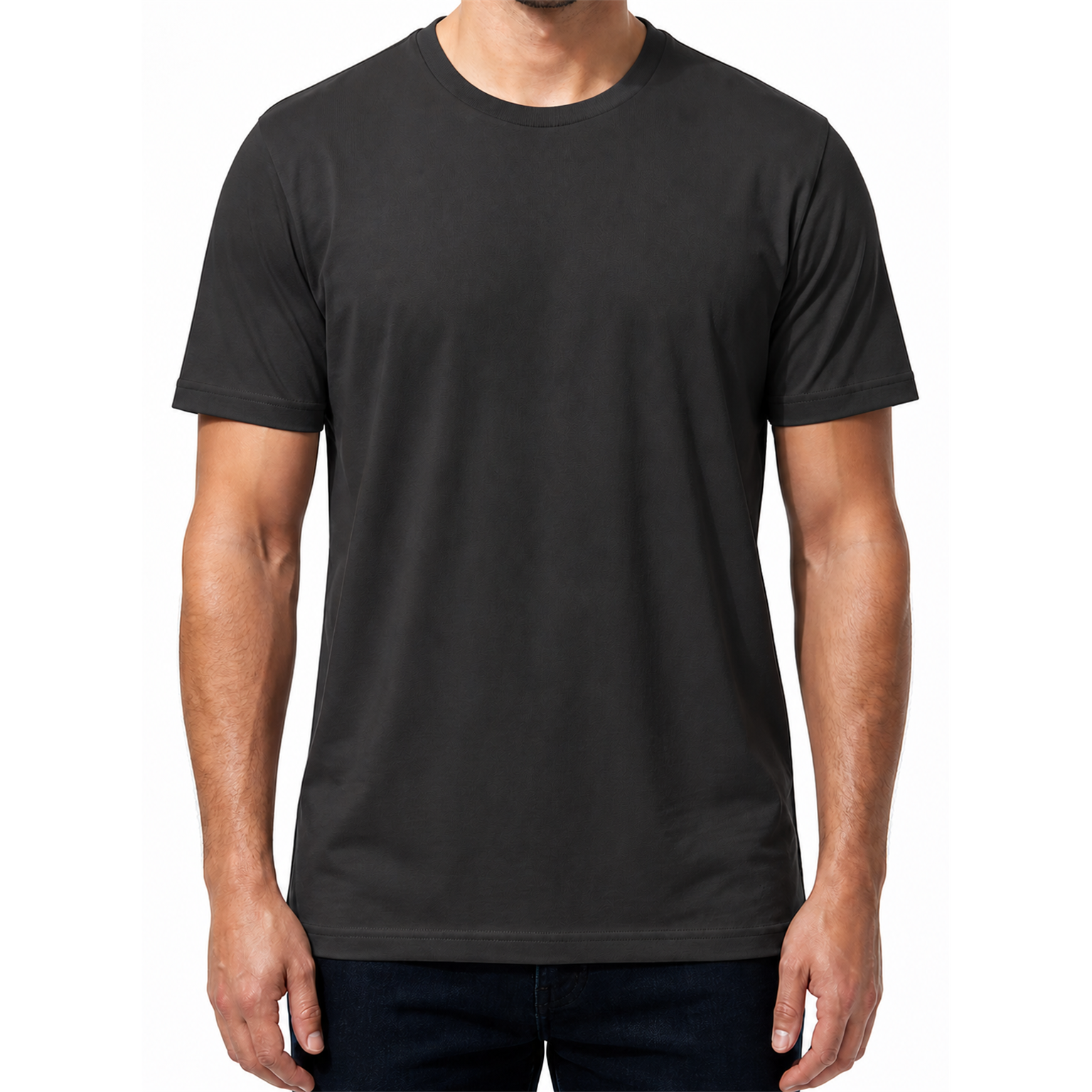 Charcoal - men's smooth crew-neck T-shirt