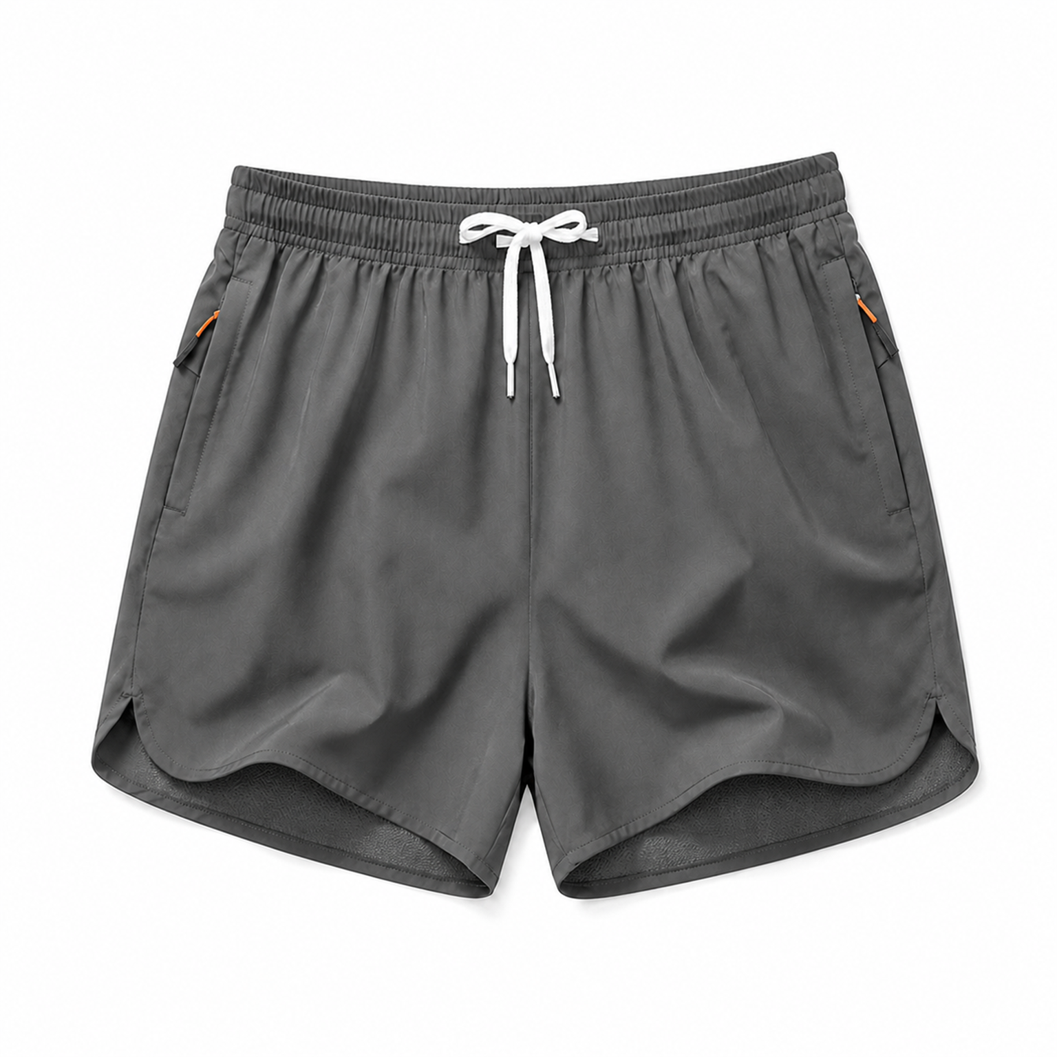 Charcoal gray men's lined athletic shorts