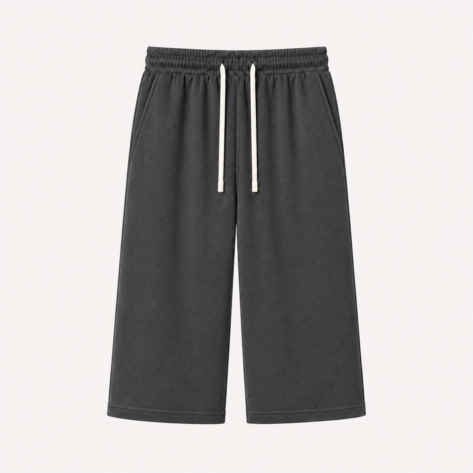 Men's seven-tenths-length French-terry cropped pants - Dark Gray