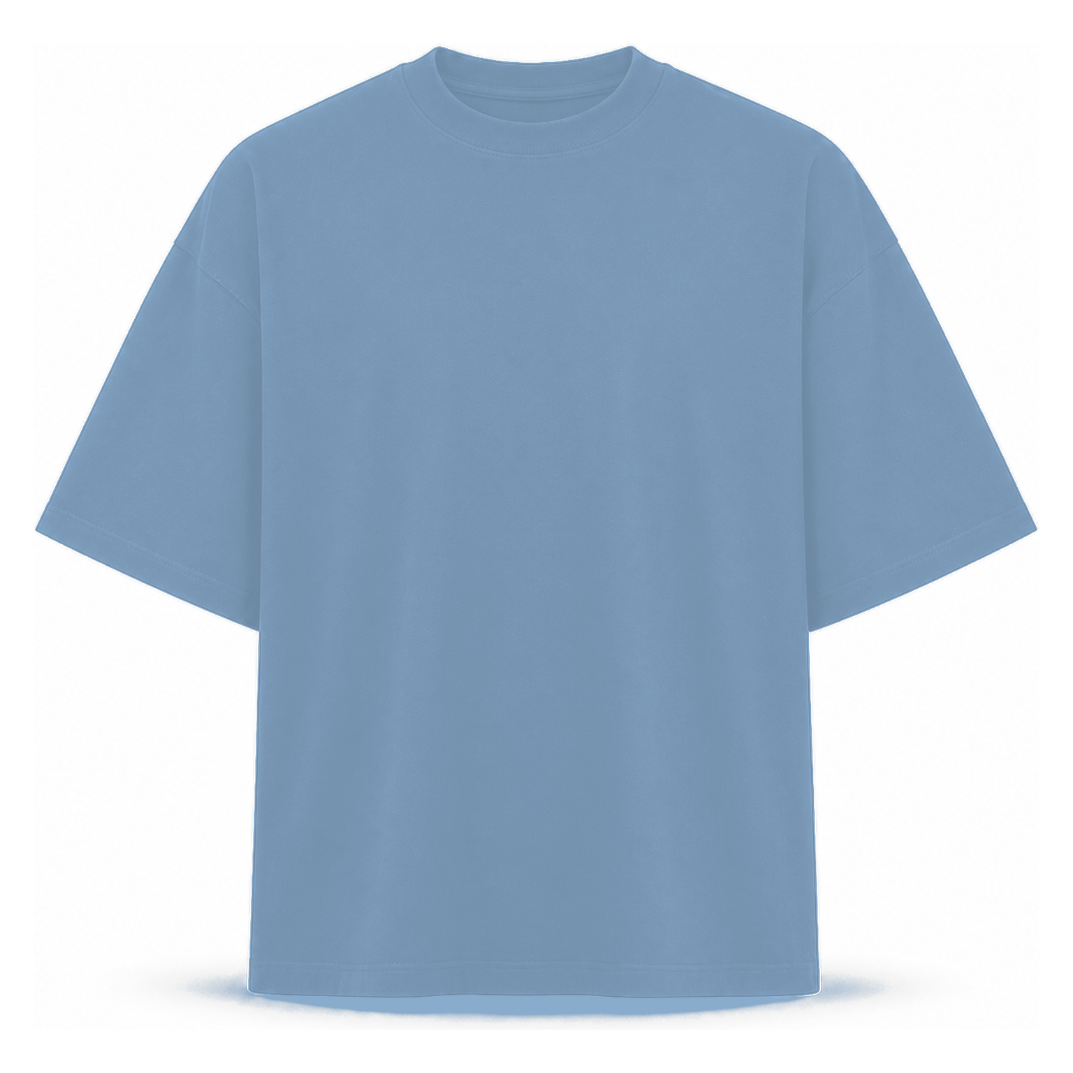 Dusty Blue - men's 7.5oz heavyweight oversized crew neck T-shirt