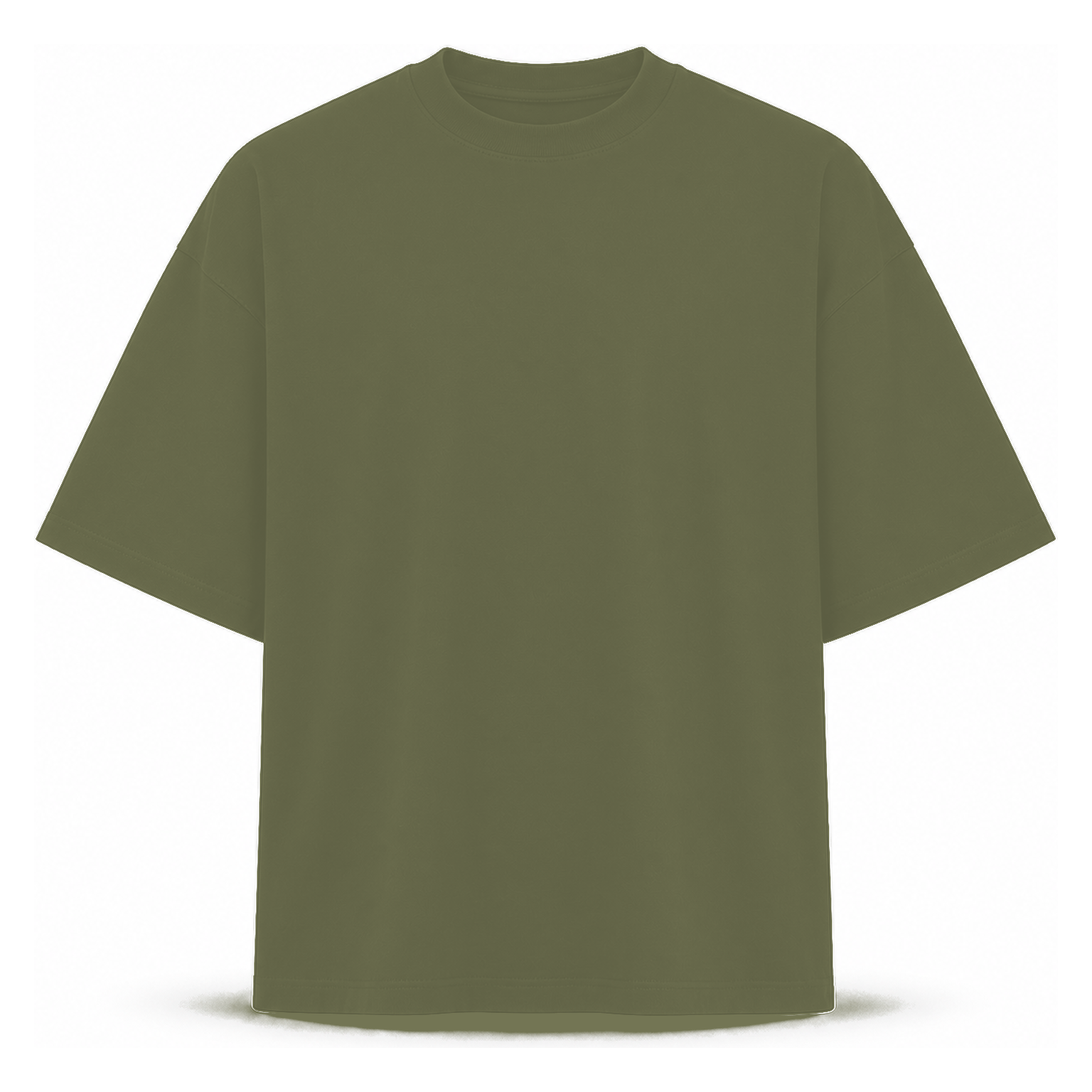 Military Olive - men's 7.5oz heavyweight oversized crew neck T-shirt