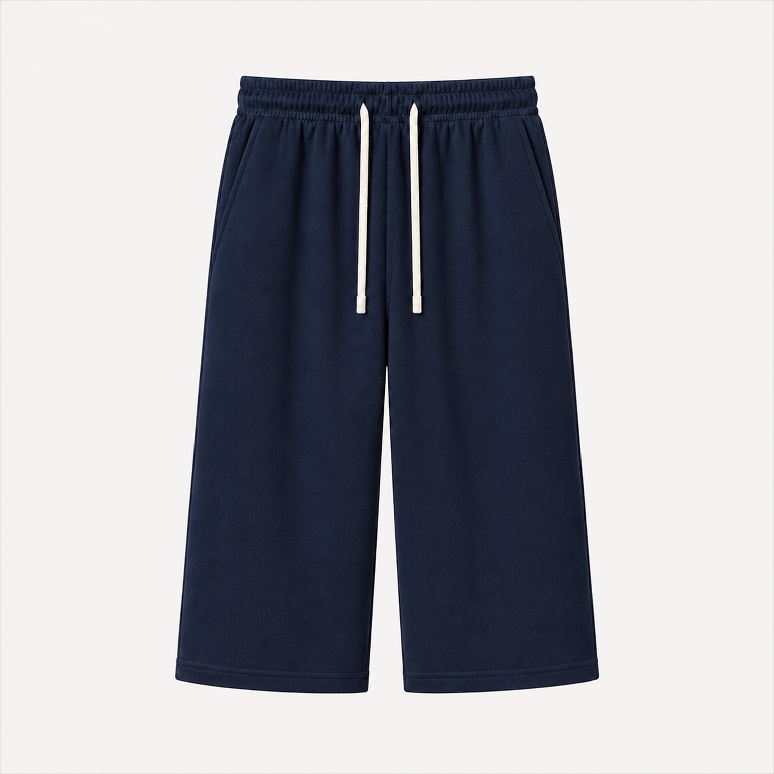 Men's seven-tenths-length French-terry cropped pants - Navy