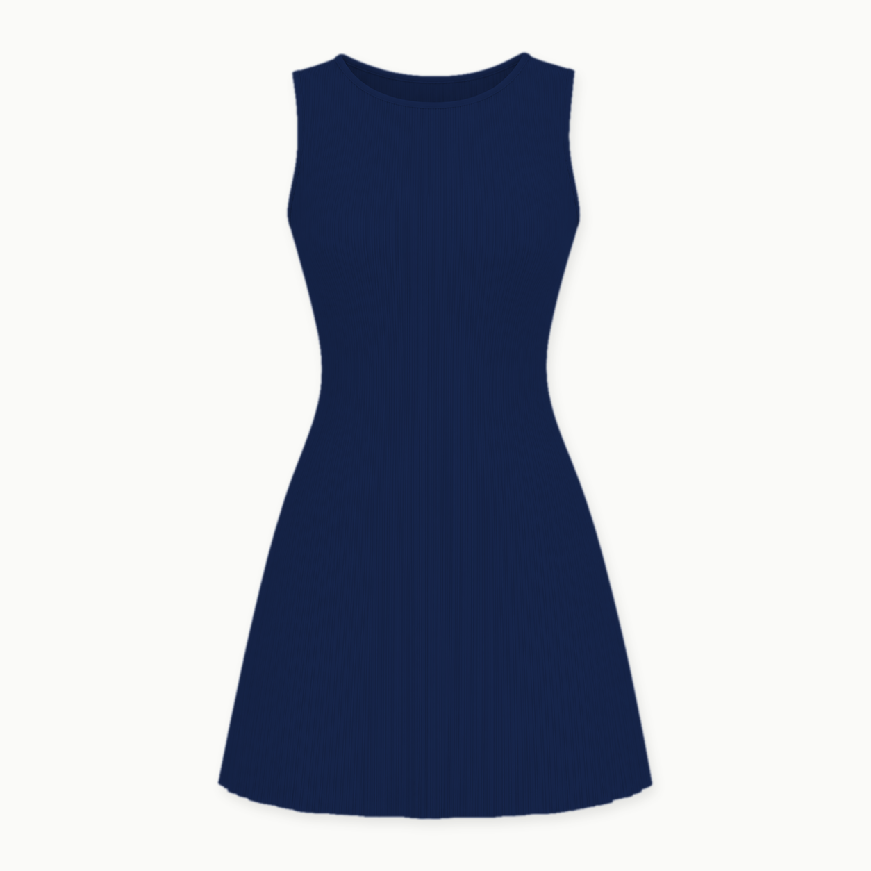 Navy - women's sleeveless pleated A-line mini dress