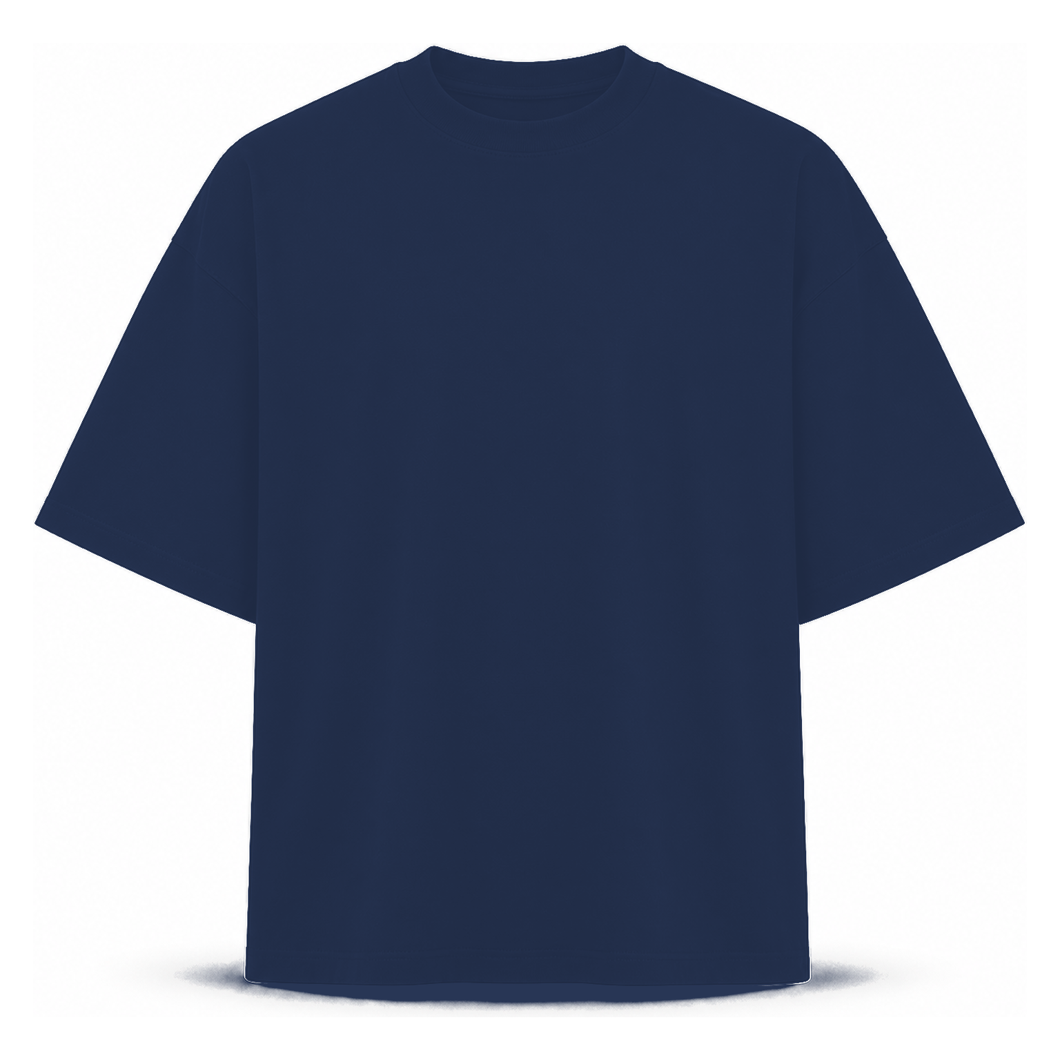 Navy Blue - men's 7.5oz heavyweight oversized crew neck T-shirt