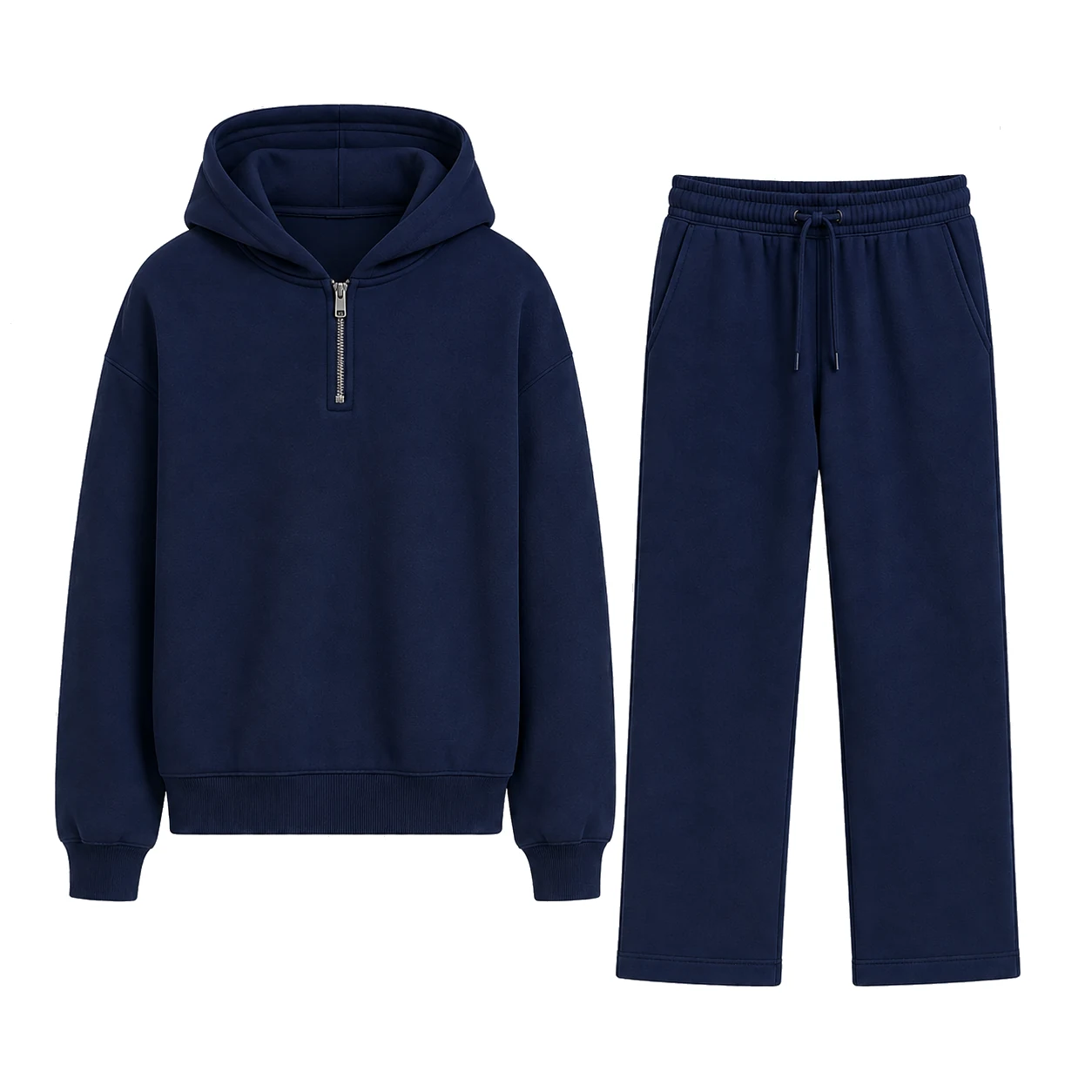 Navy Blue single-color matching set.