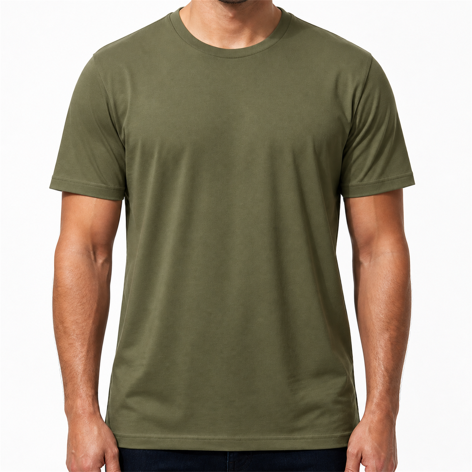Olive - men's smooth crew-neck T-shirt