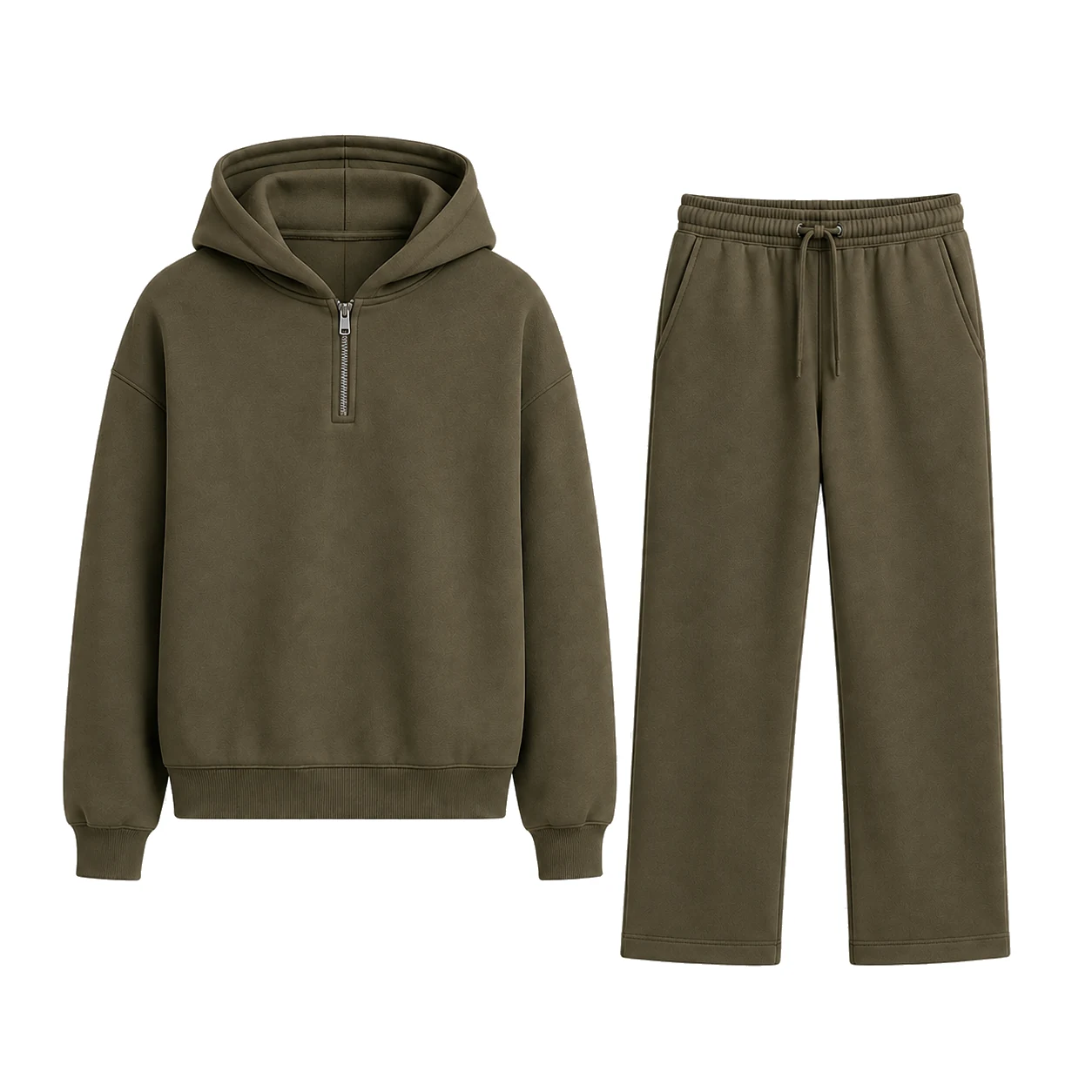 Olive Brown single-color matching set.