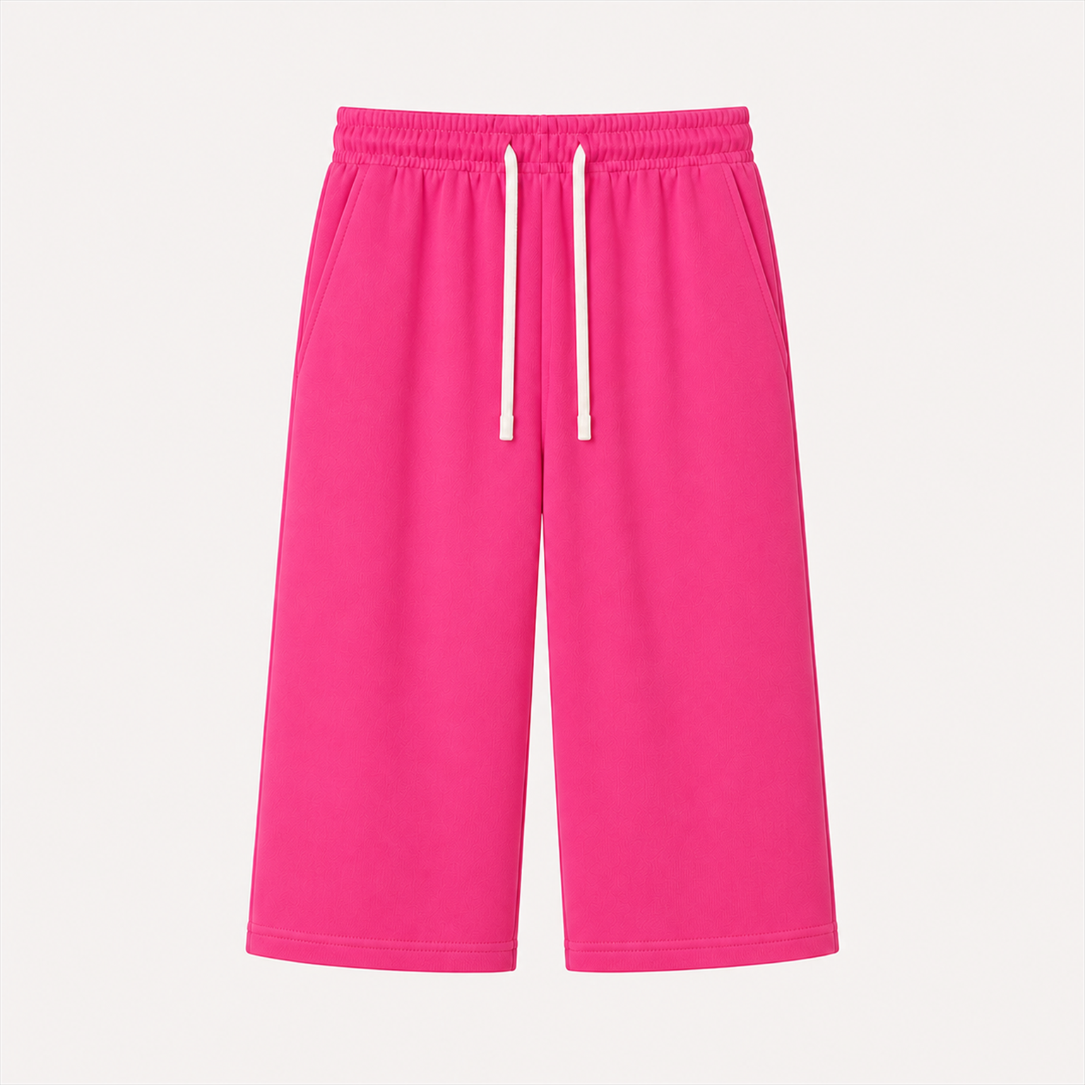 Men's seven-tenths-length French-terry cropped pants - Pink