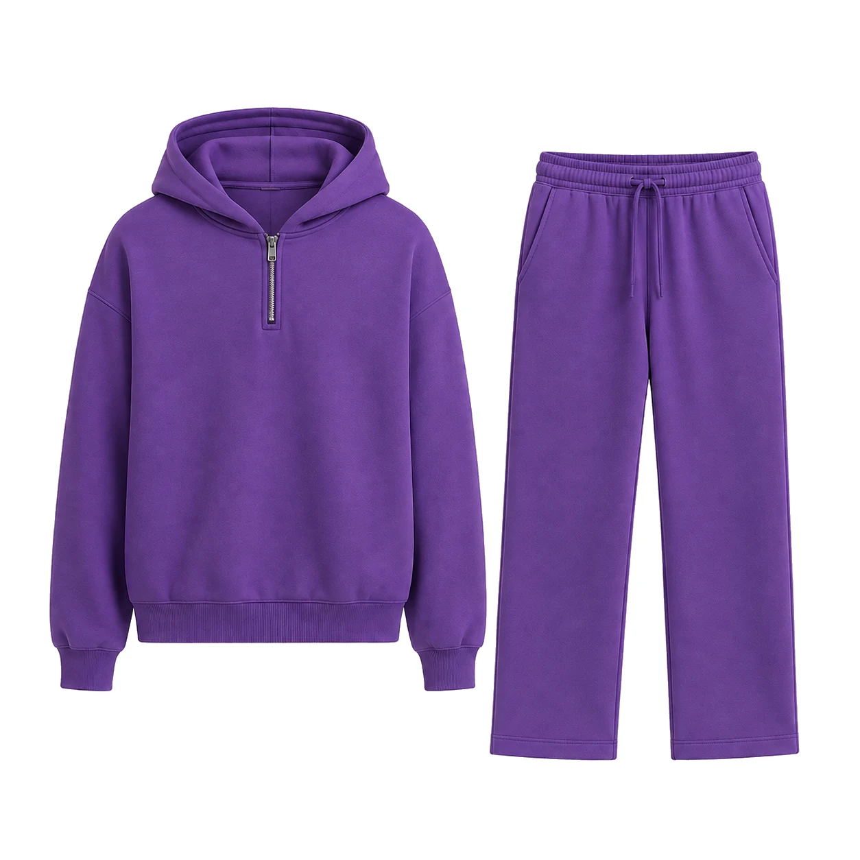Purple single-color matching set.