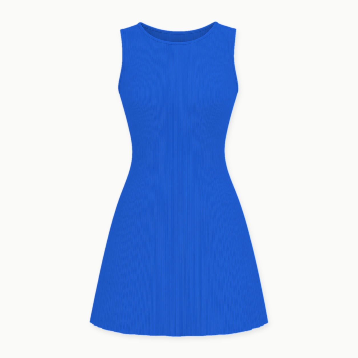 Royal Blue - women's sleeveless pleated A-line mini dress