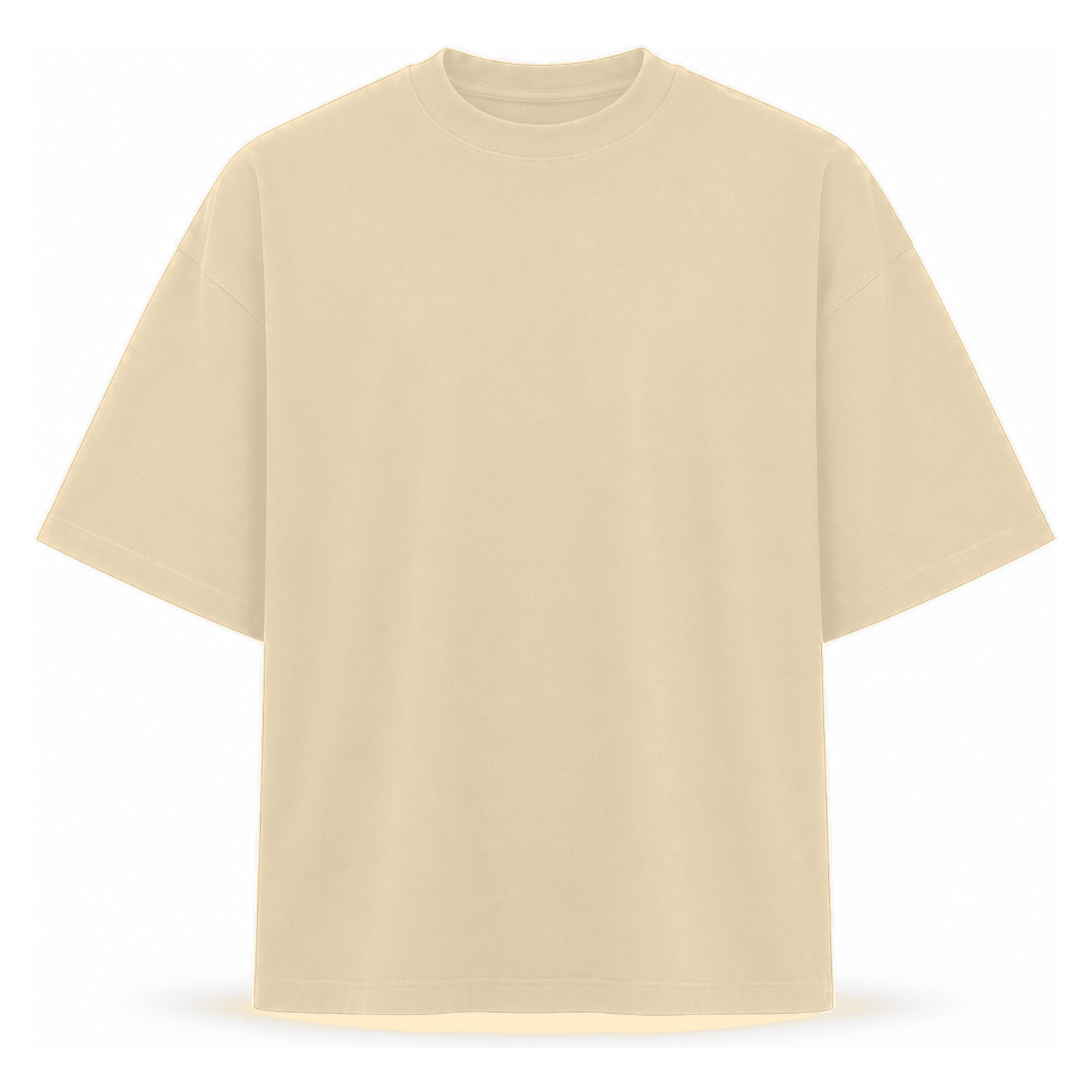 Sand Beige - men's 7.5oz heavyweight oversized crew neck T-shirt