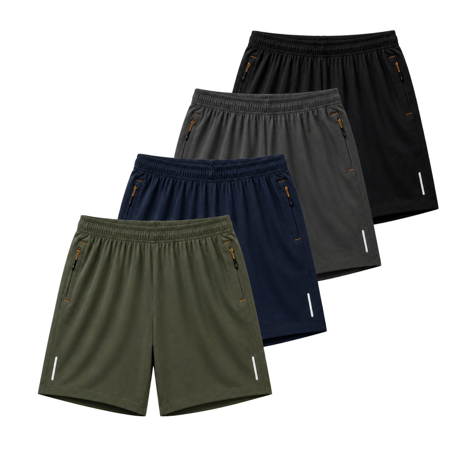Men's quick-dry zip-pocket active shorts - sku 4pack work set