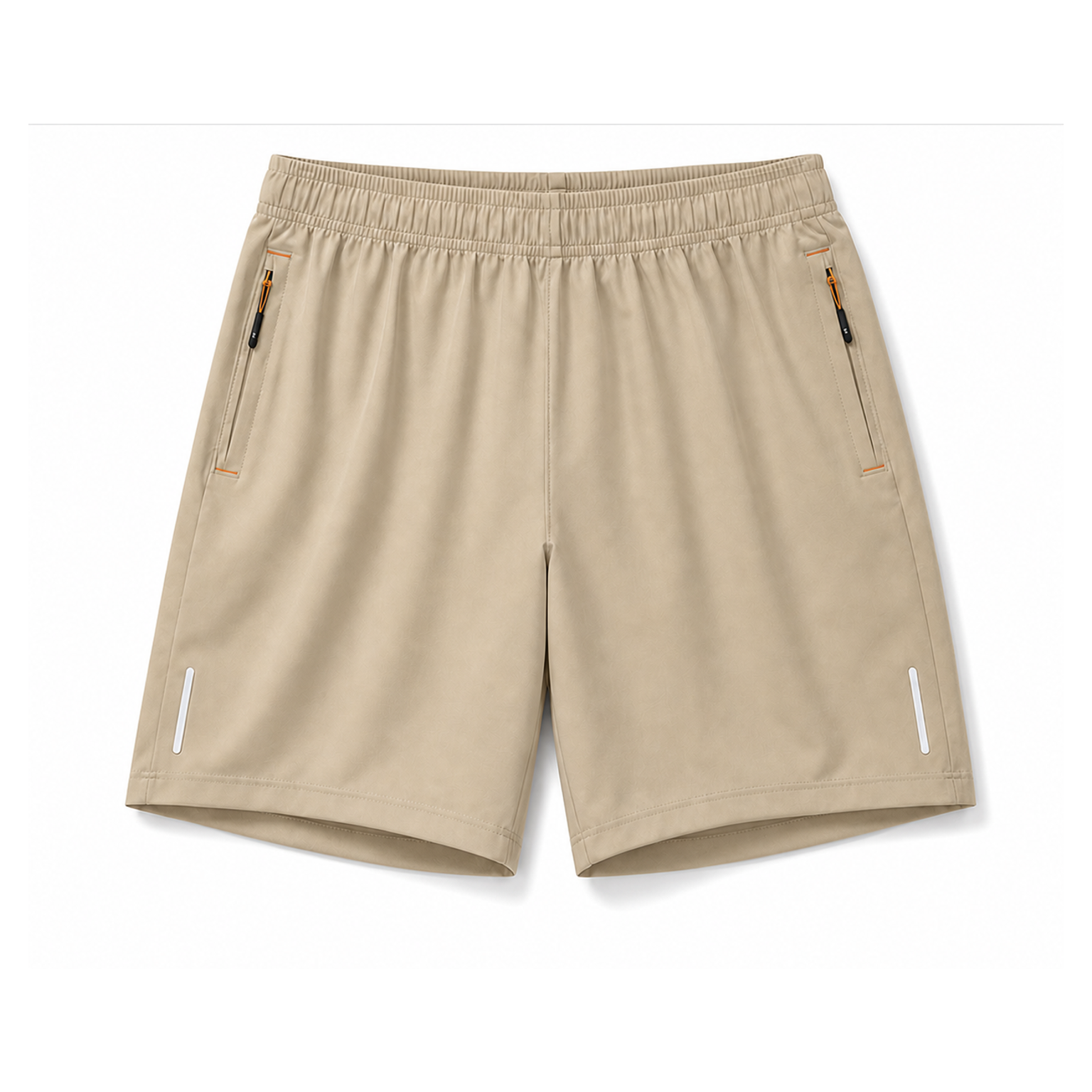 Men's quick-dry zip-pocket active shorts - sku khaki