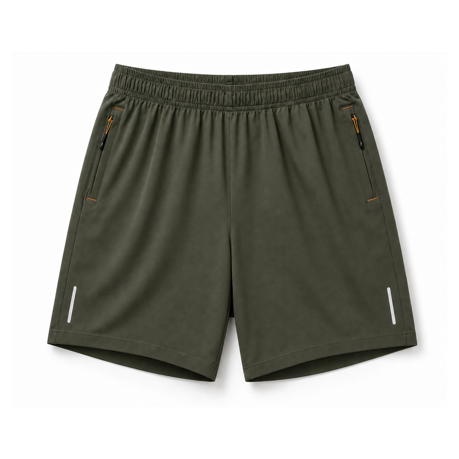 Men's quick-dry zip-pocket active shorts - sku olive green