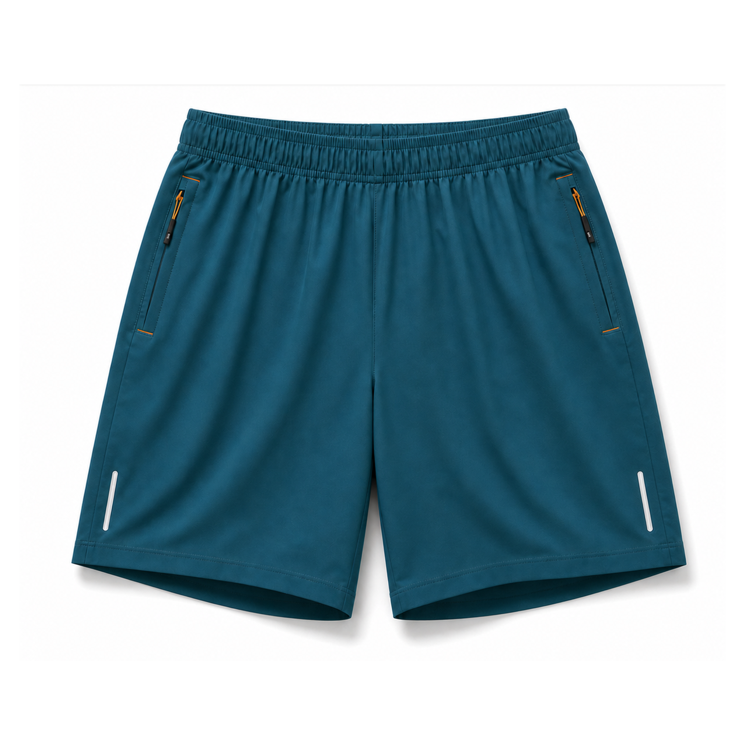 Men's quick-dry zip-pocket active shorts - sku teal blue