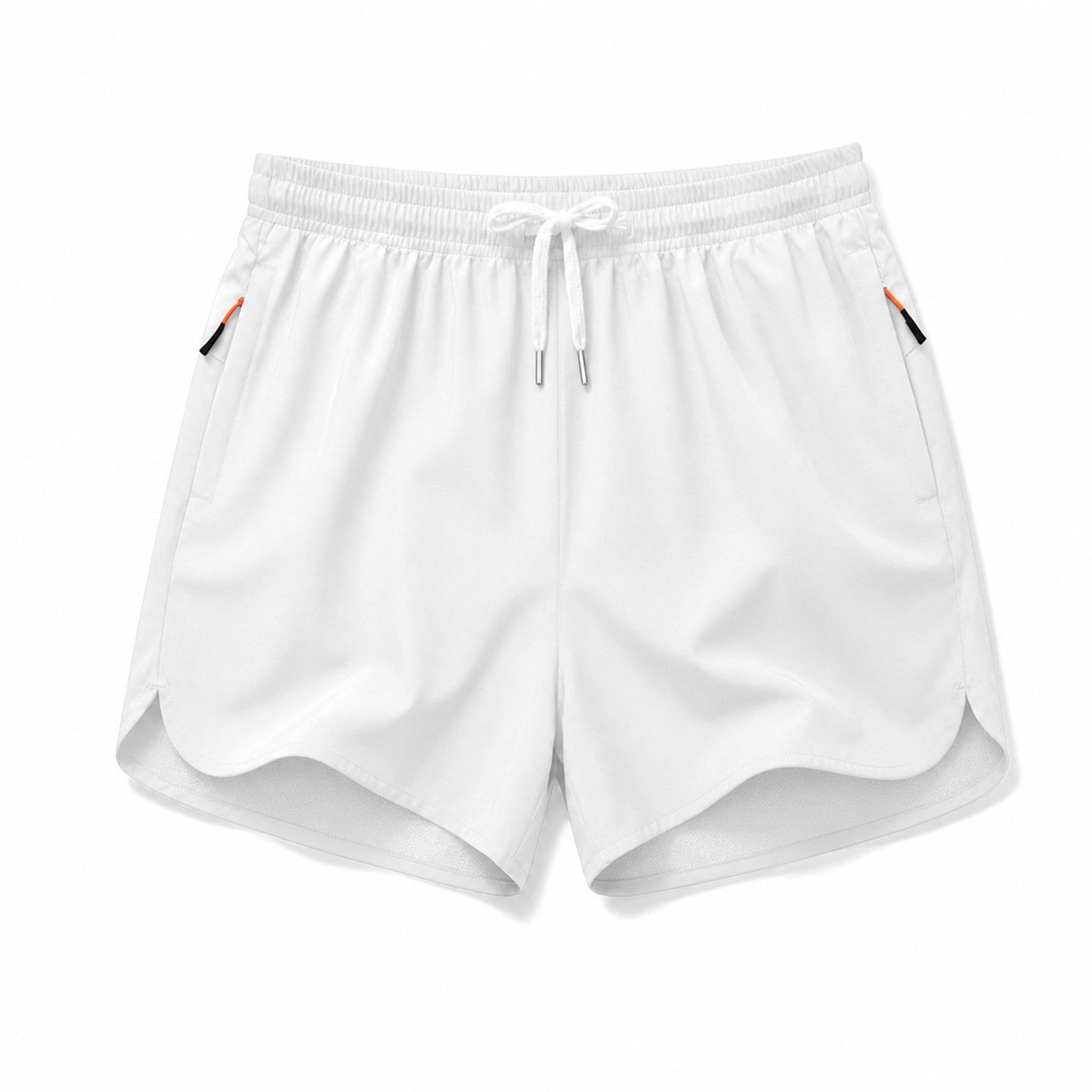 White men's lined athletic shorts
