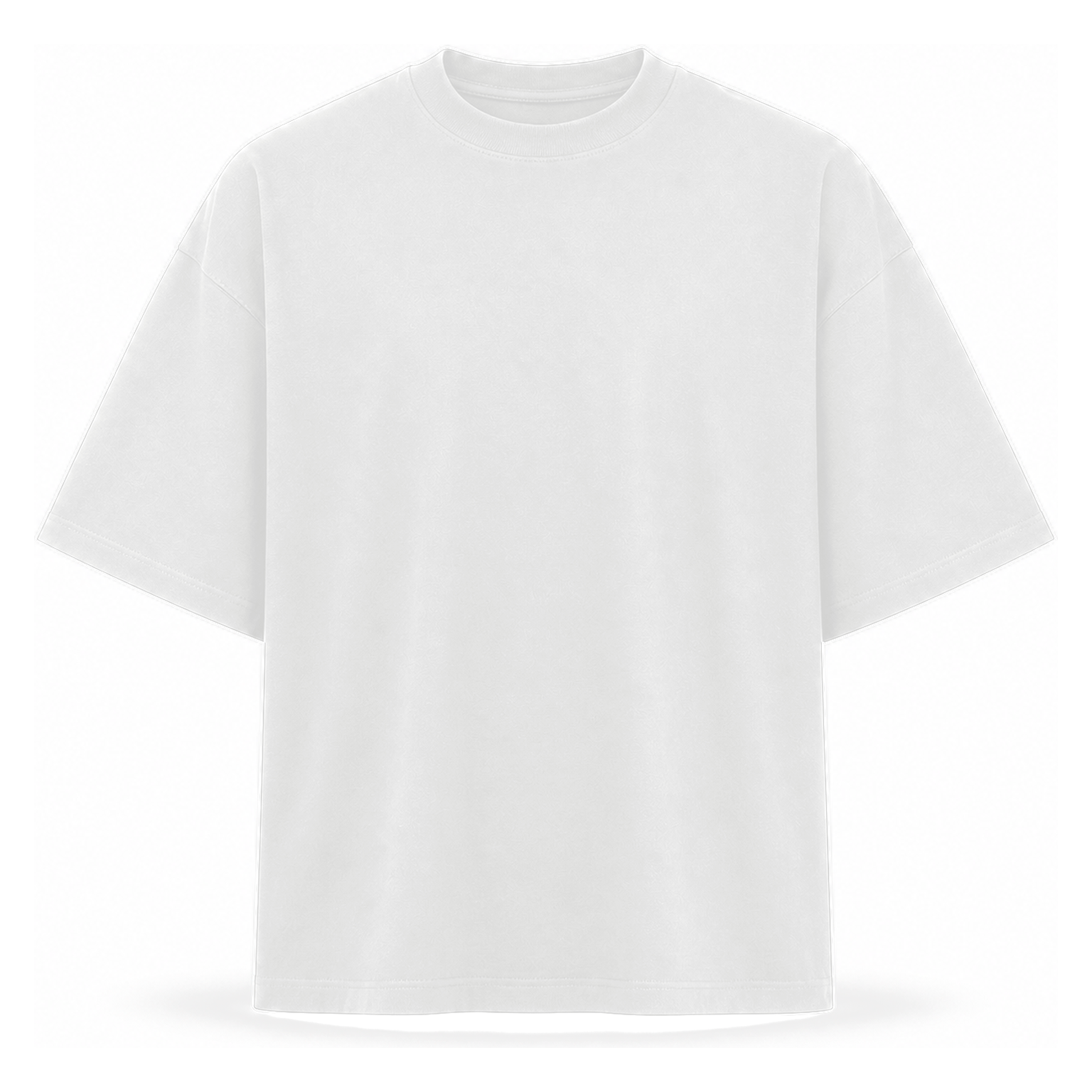 White - men's 7.5oz heavyweight oversized crew neck T-shirt