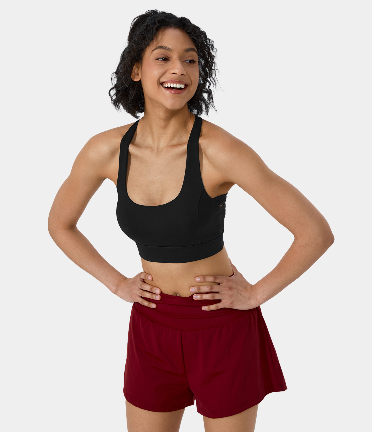 Low Support Backless Racerback Crisscross Yoga Sports Bra