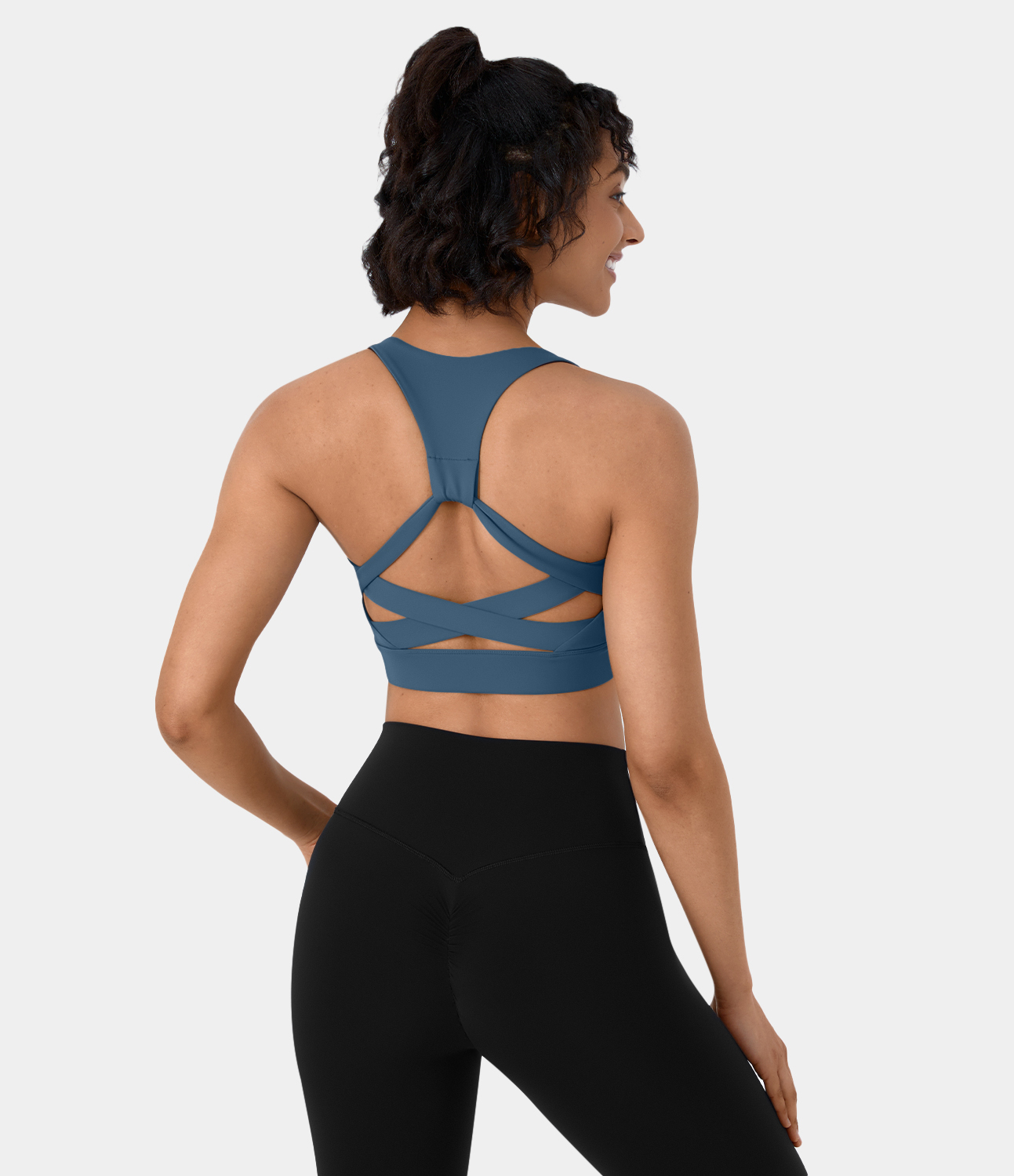 Low Support Backless Racerback Crisscross Yoga Sports Bra