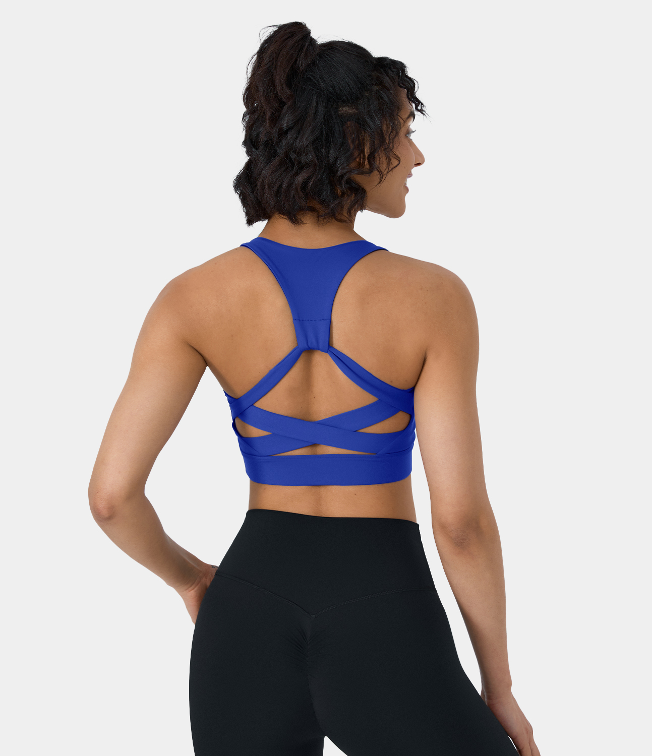 Low Support Backless Racerback Crisscross Yoga Sports Bra