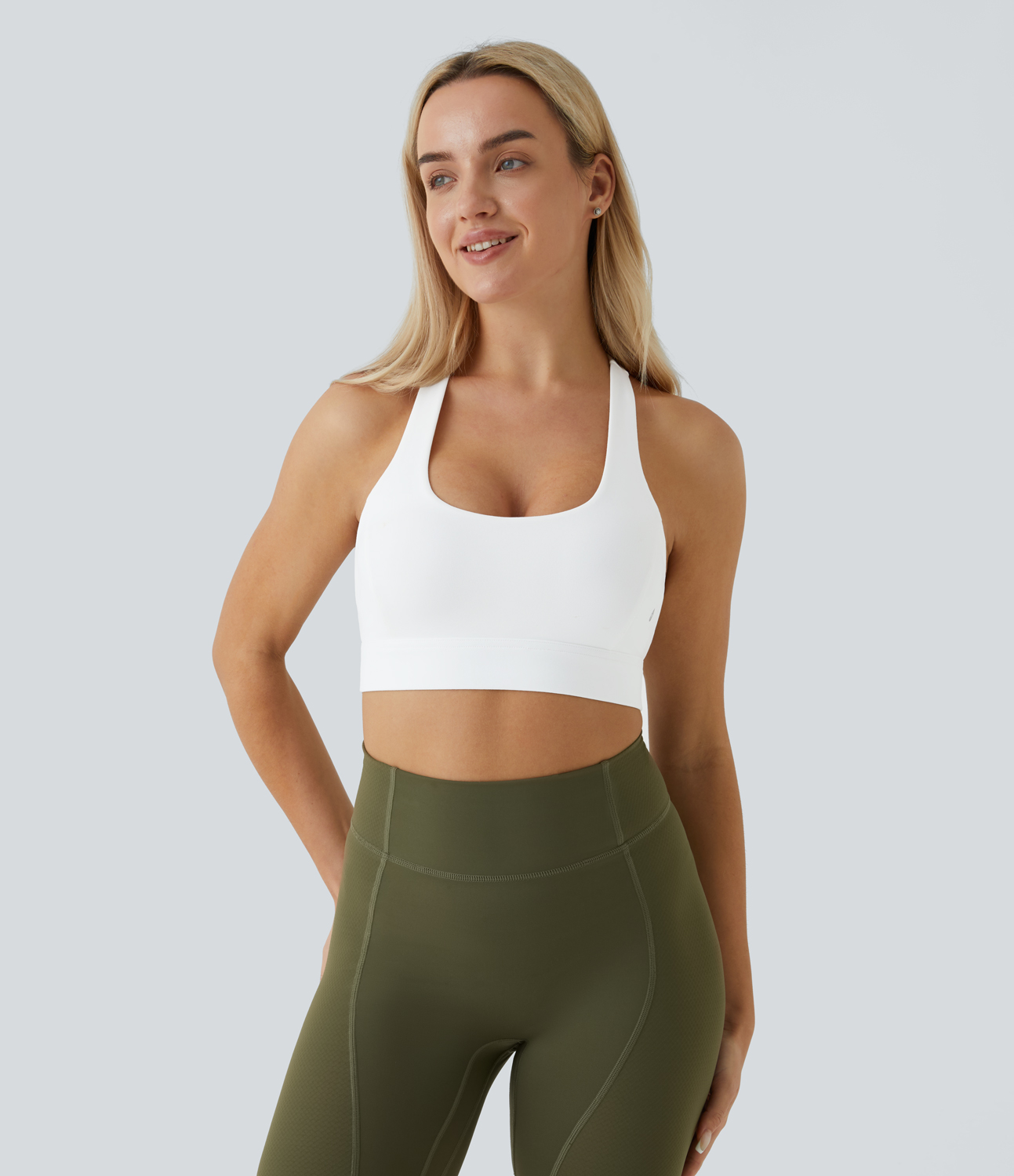 Low Support Backless Racerback Crisscross Yoga Sports Bra