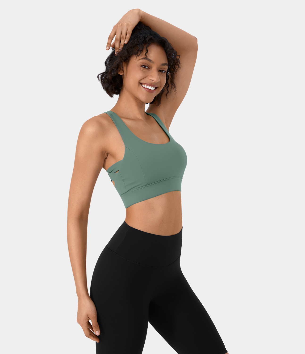 Low Support Backless Racerback Crisscross Yoga Sports Bra