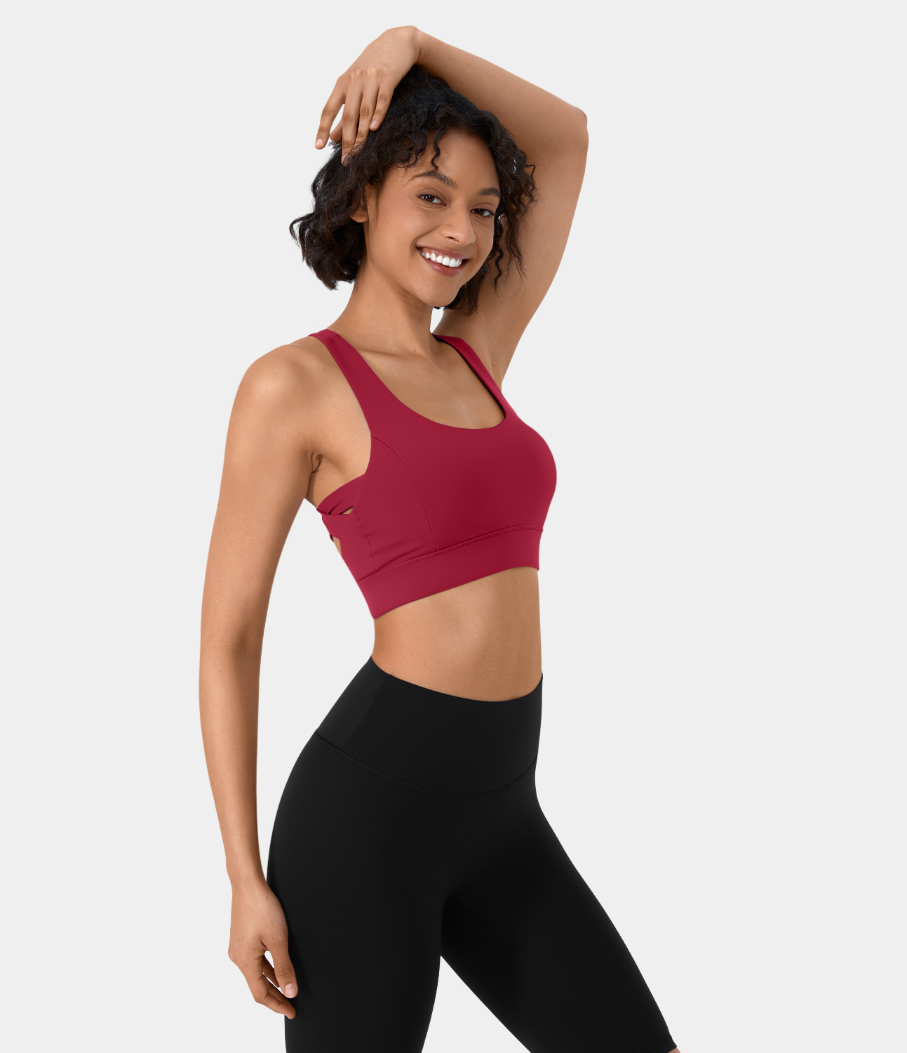 Low Support Backless Racerback Crisscross Yoga Sports Bra